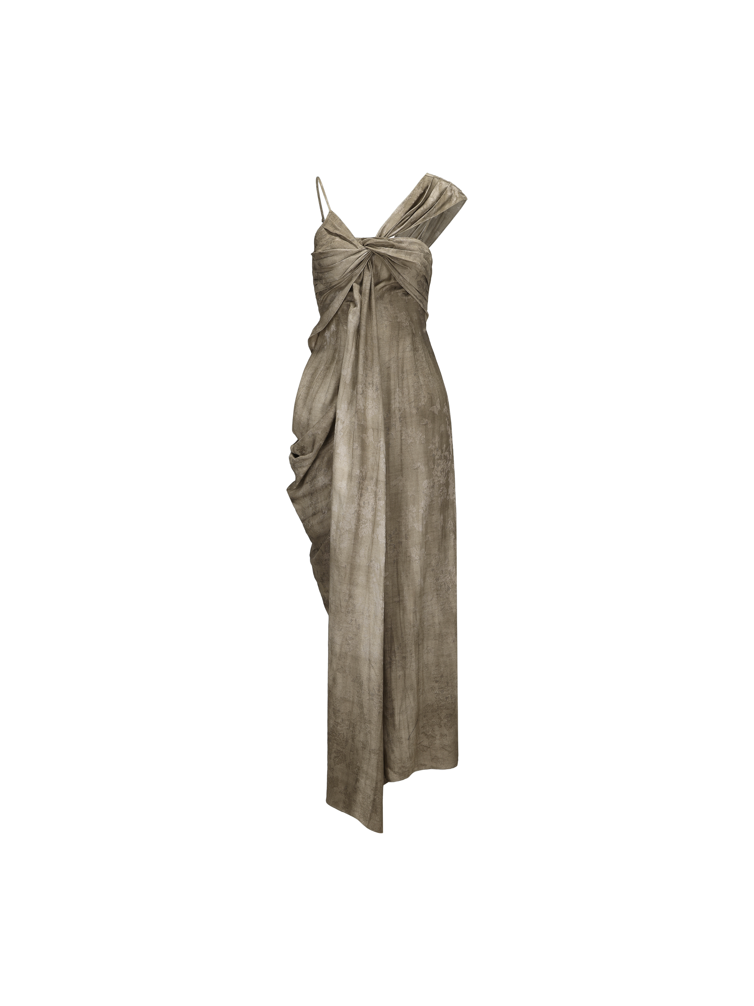 Gray Twisted Asymmetric Dyed Dress M Gray Twisted Asymmetric Dyed Dress M