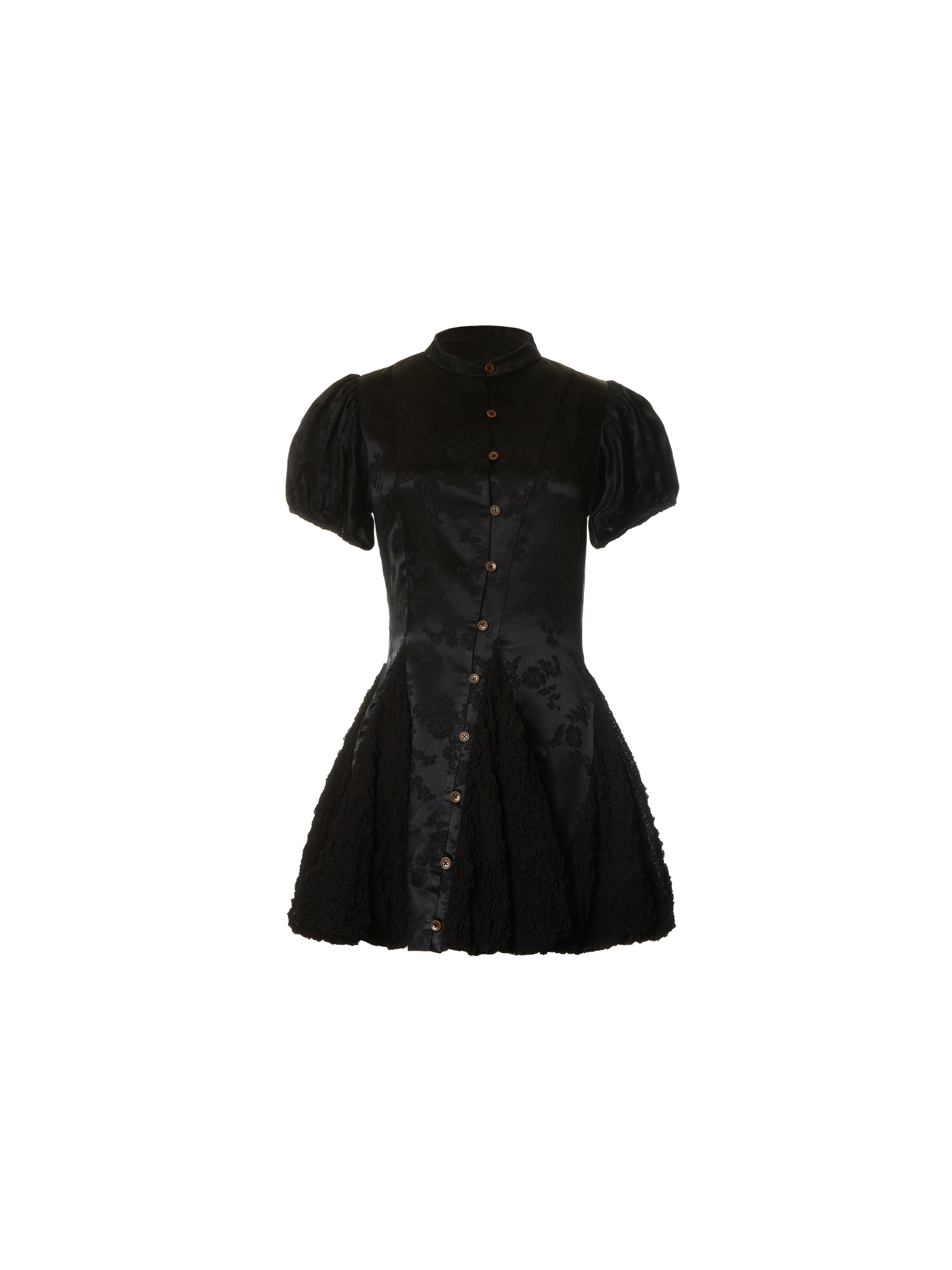 Black Silk Rosebud Dress