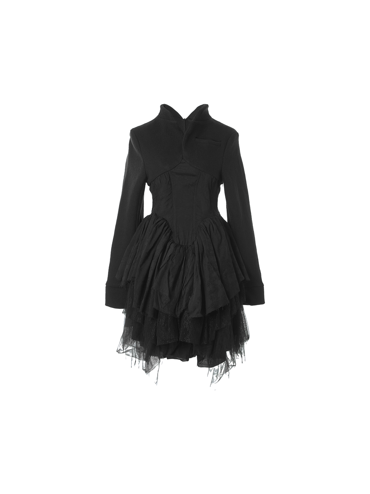 Black Long Sleeve Bubble Dress