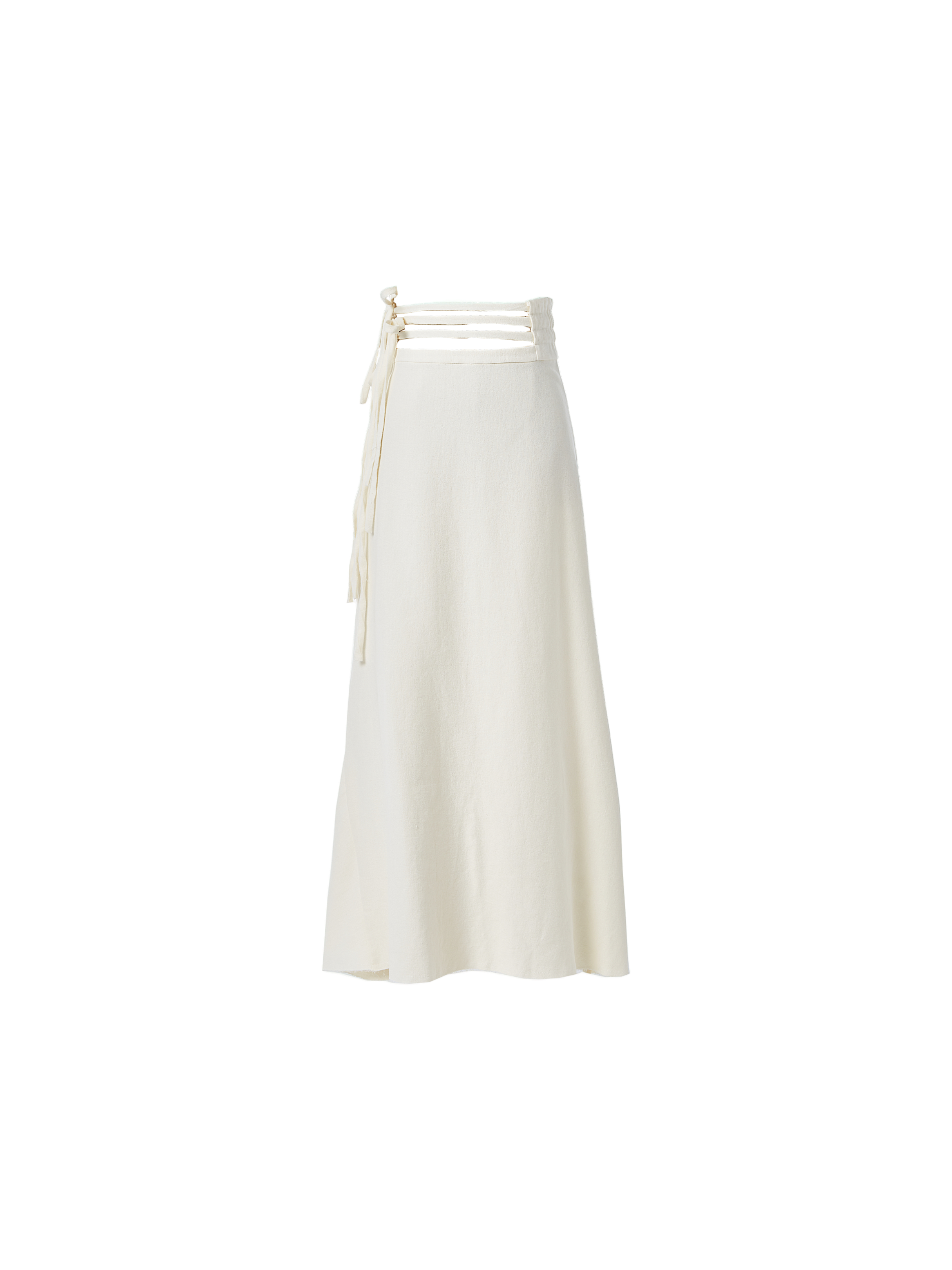 White Lace-Up Belt Skirt