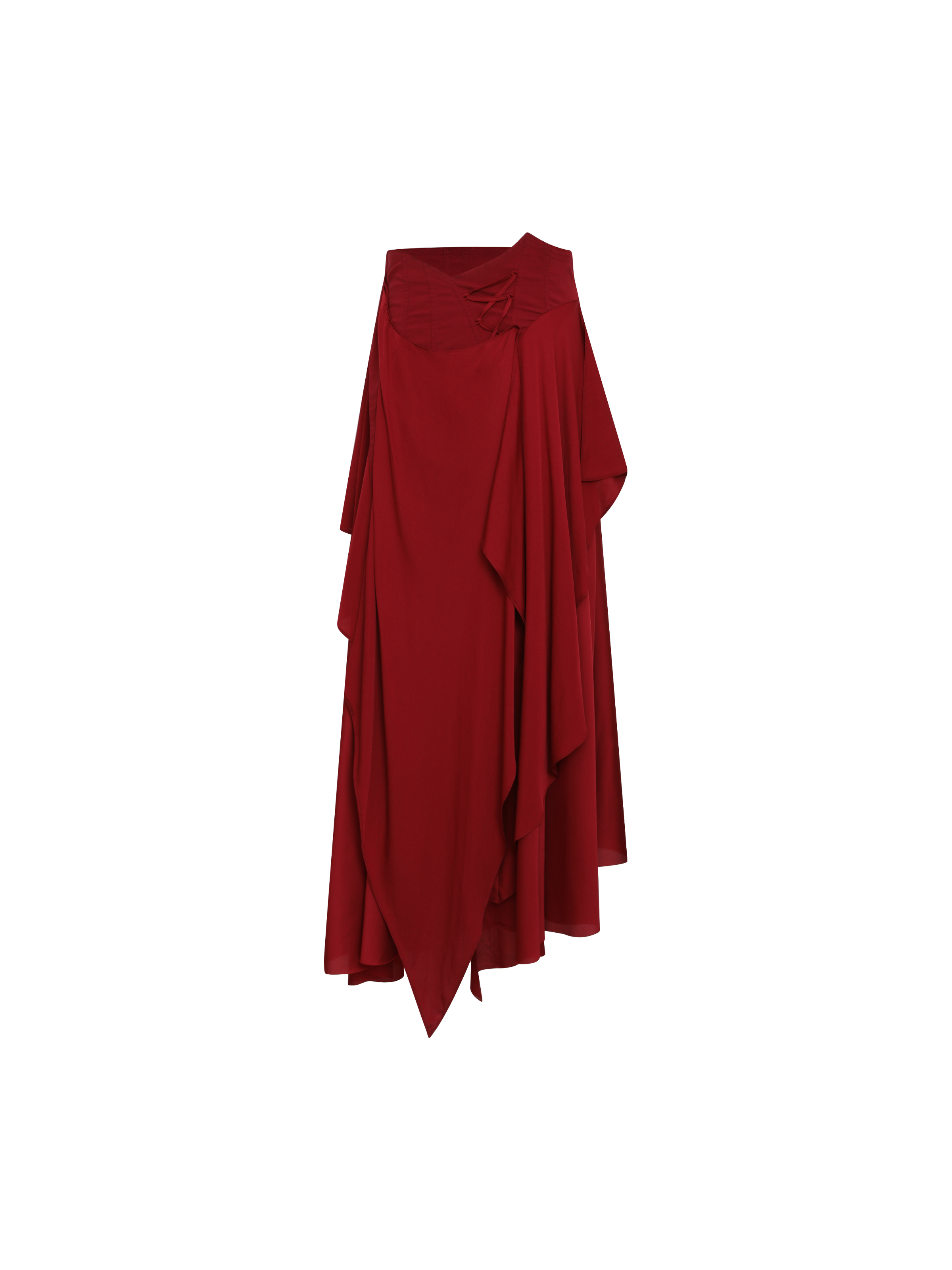 Ruby Drape Mid-Length Montage Skirt