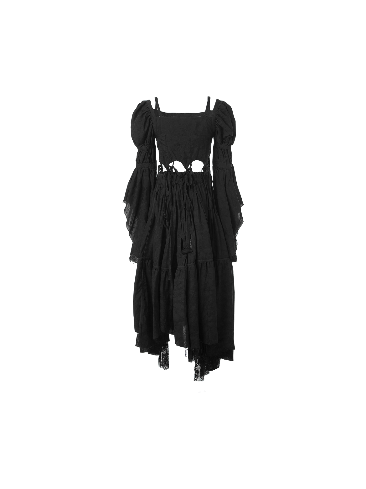 Black Detachable Long Dress