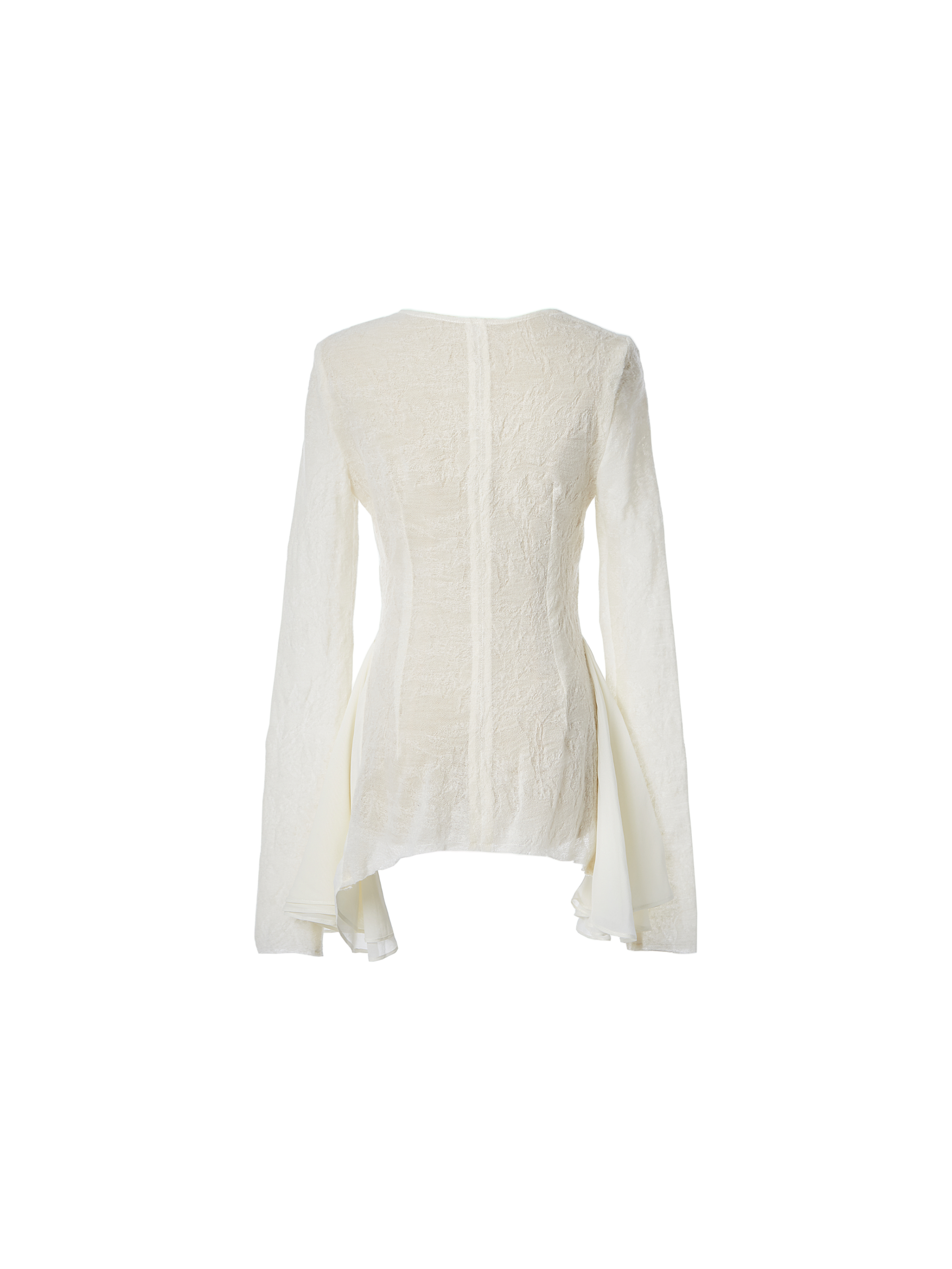 White Embroidered Wool Coat