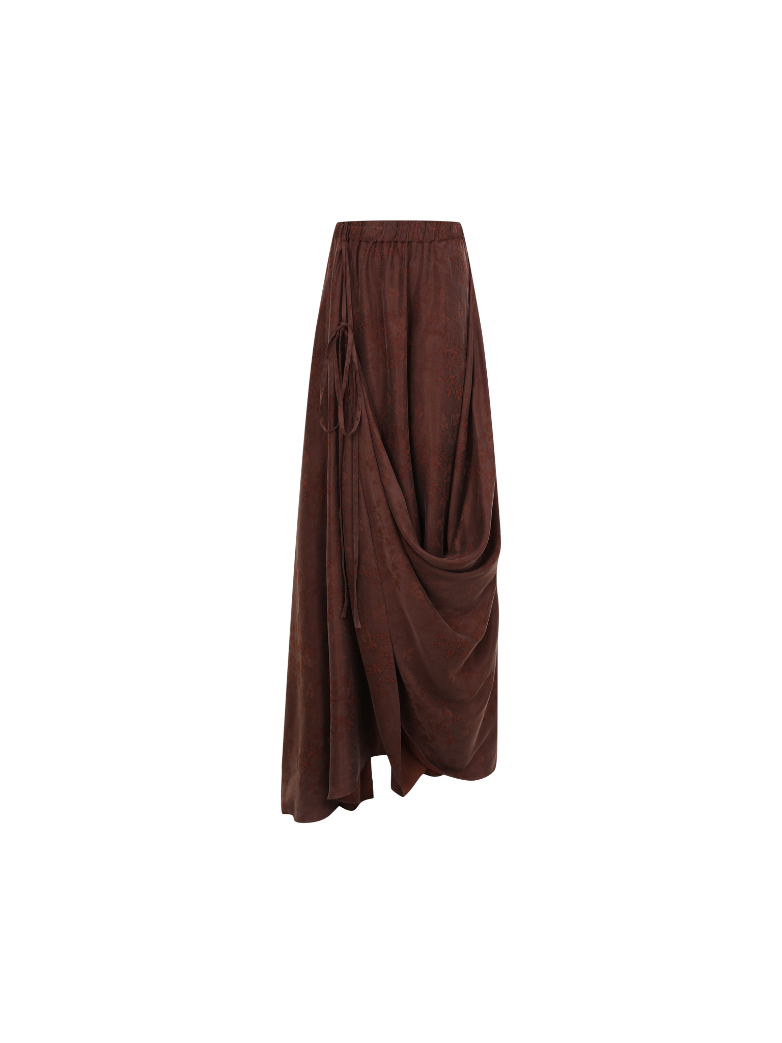 Brown Strapping Mid-Length Skirt