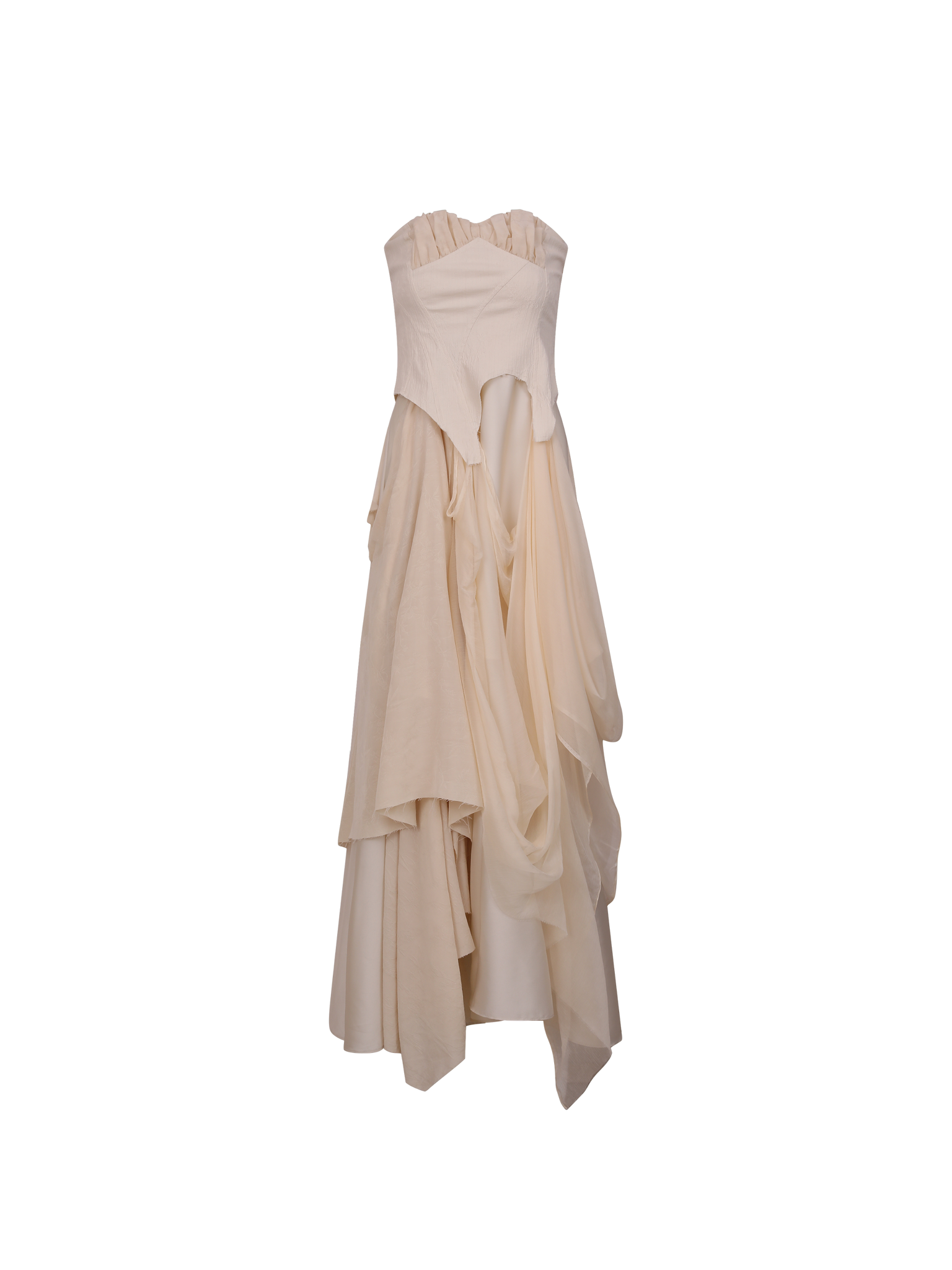White Seamed Long Dress