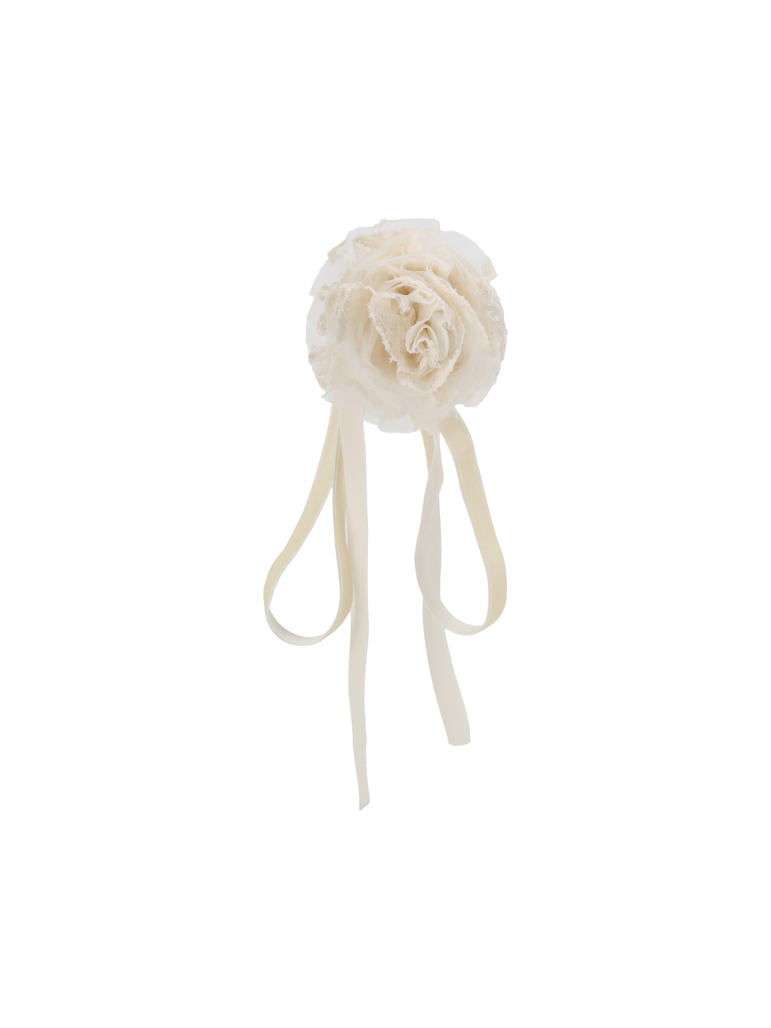 White 3D Floral Choker Necklace