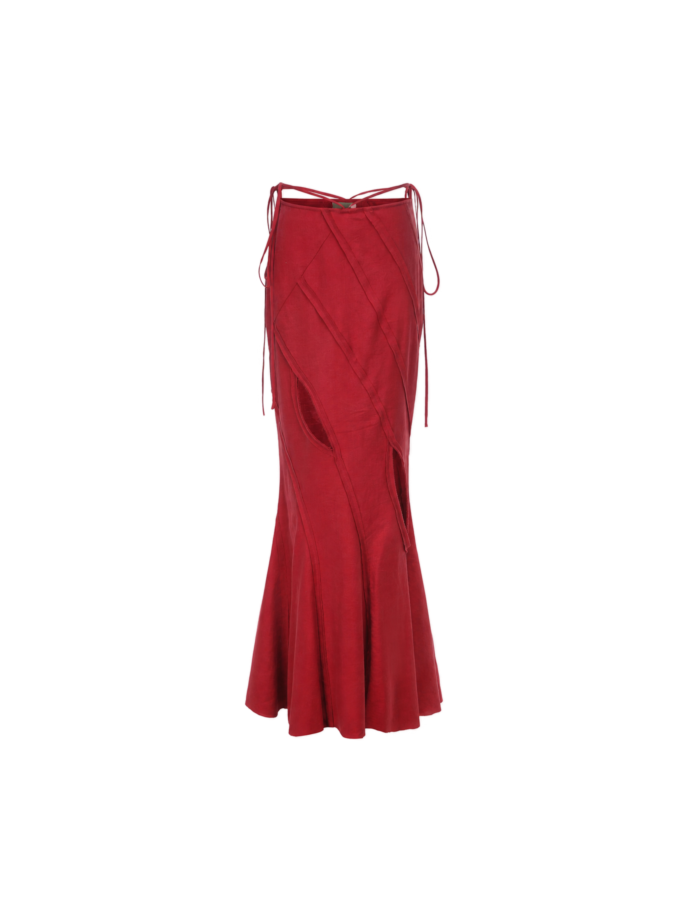 Red Striped Mermaid Mid-Length Skirt