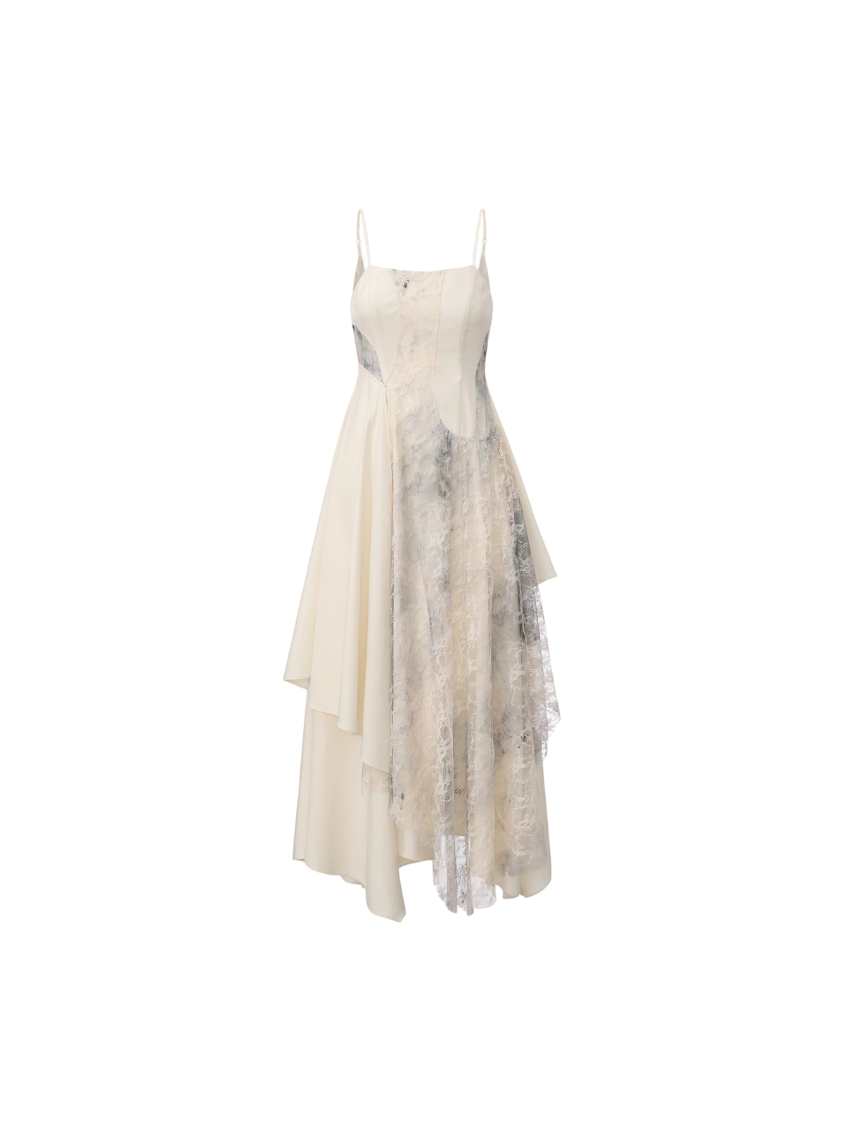 Lace Panelled Open-Back Dress