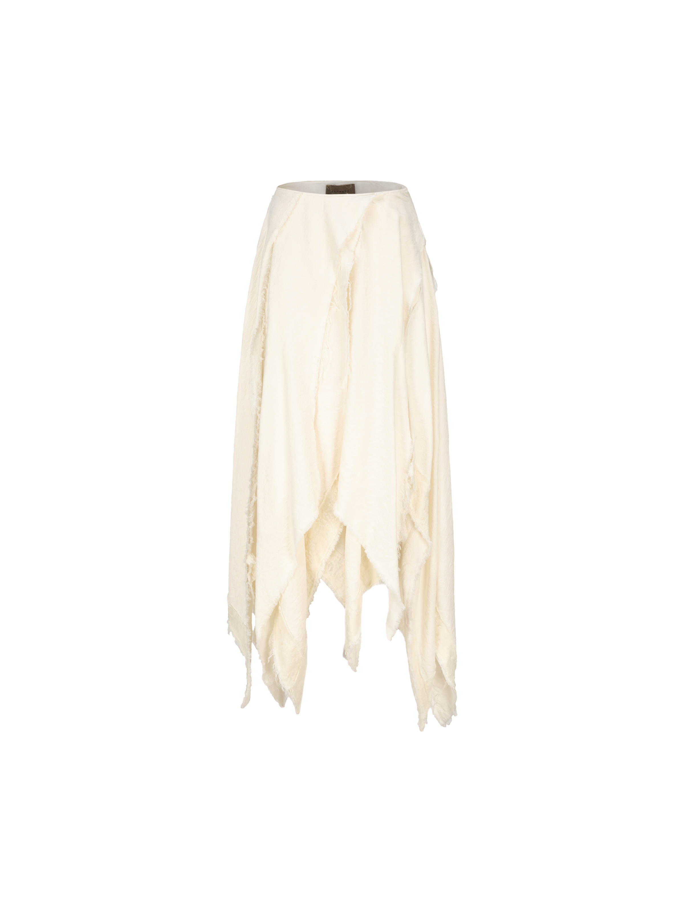 White Hollow Wool Maxi Skirt