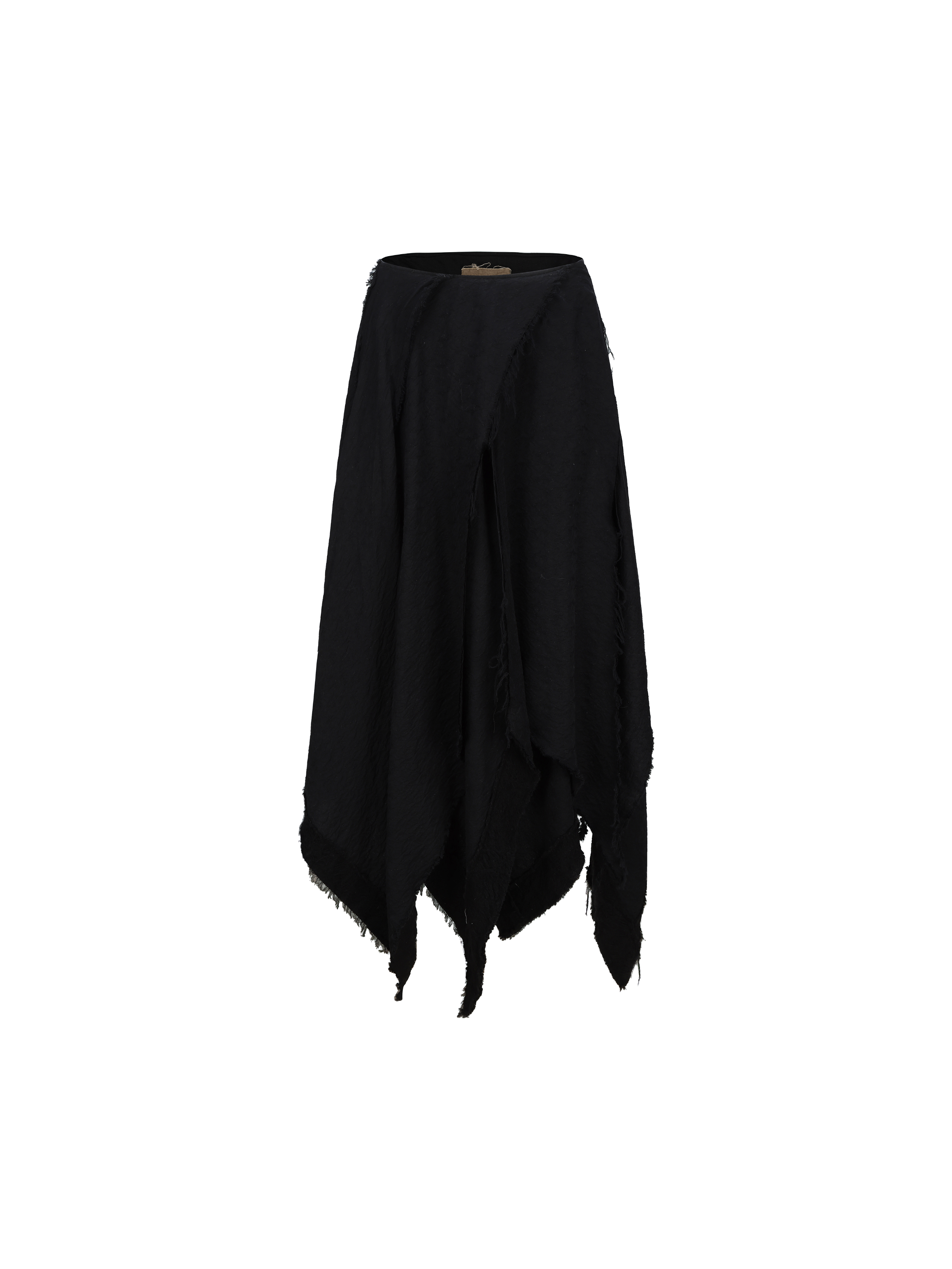 Black Hollow Wool Maxi Skirt