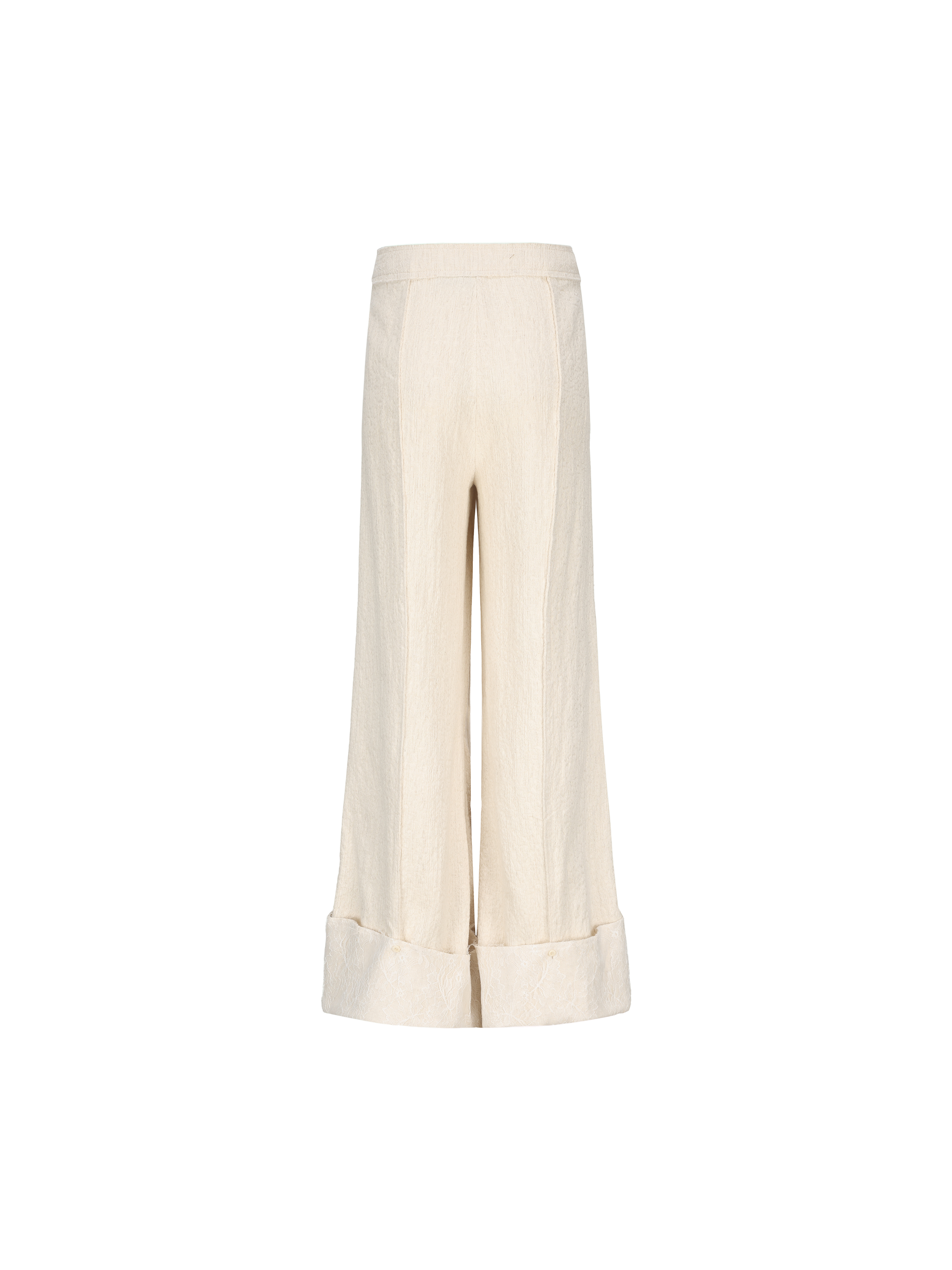 White Button Placket Trousers