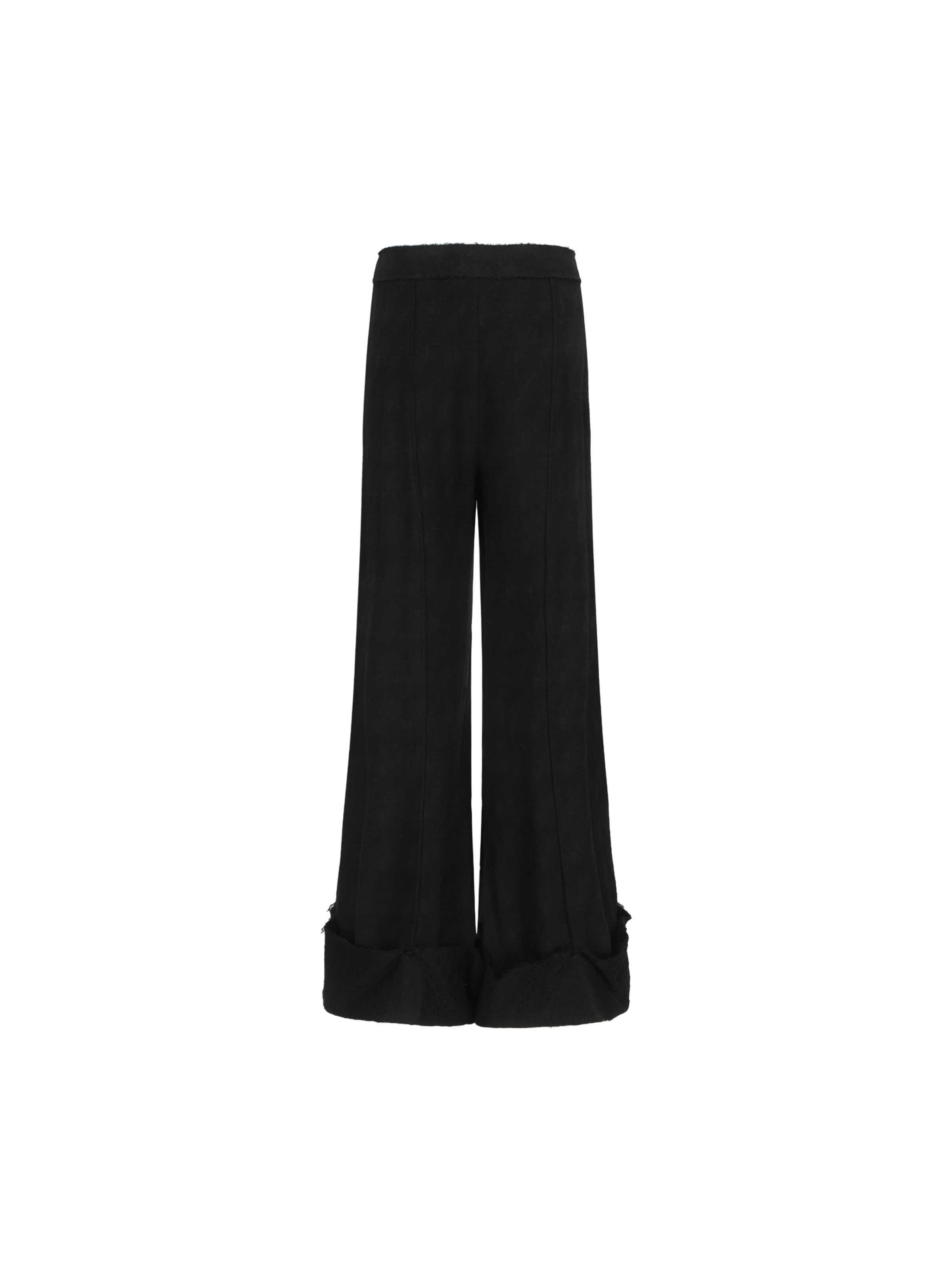 Black Button Placket Trousers