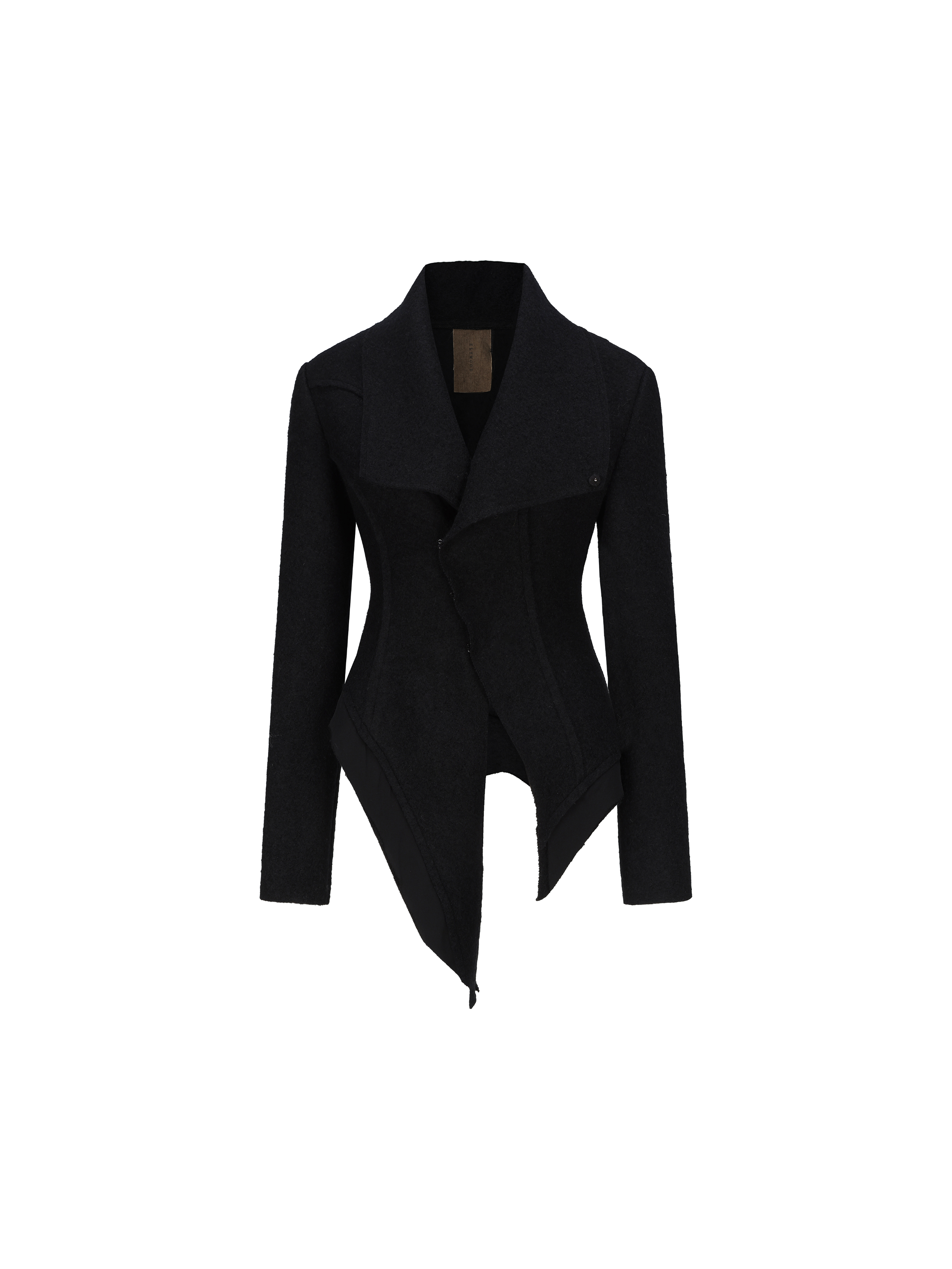 Black Wool-blend Split-cut Jacket