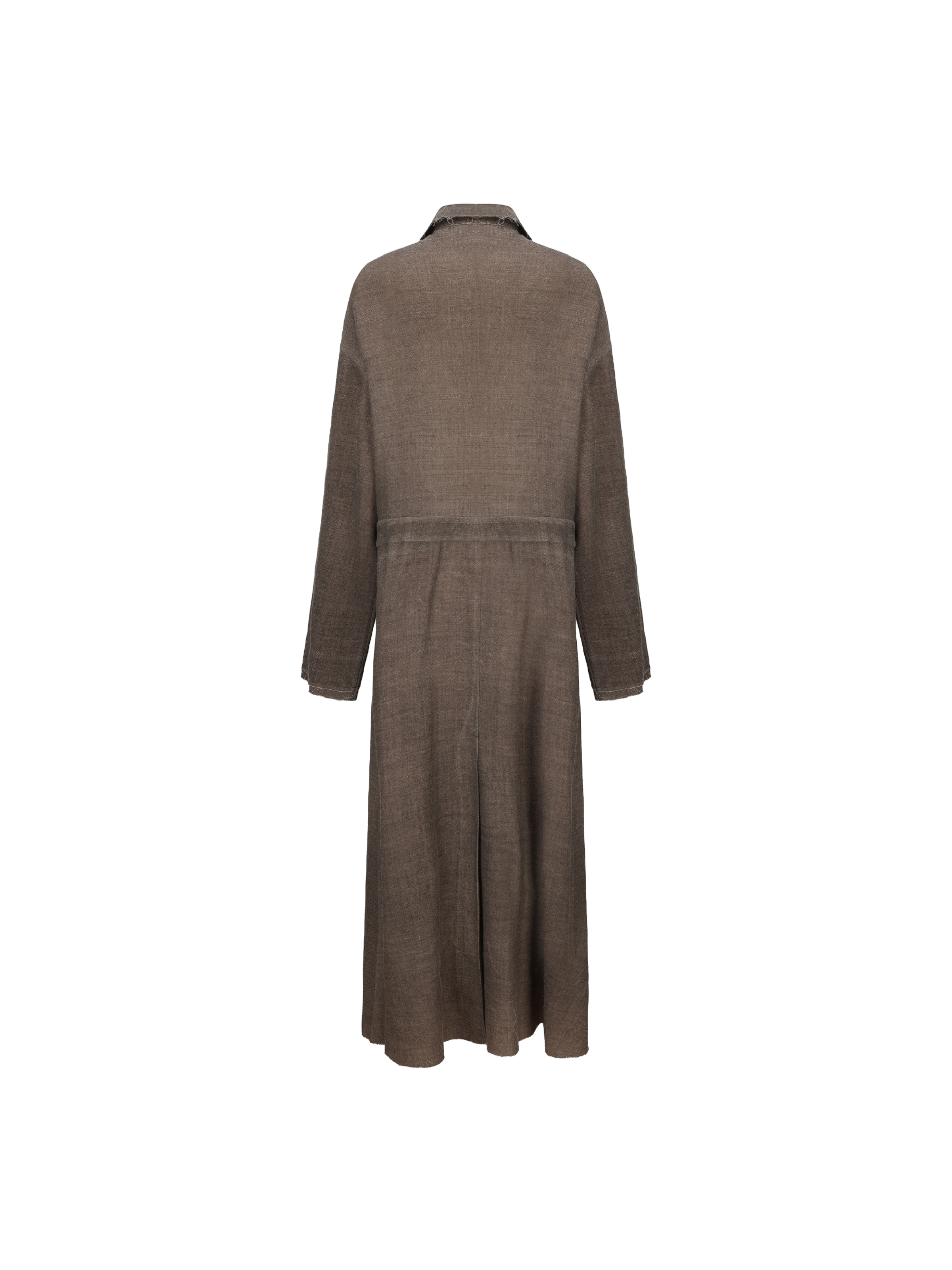 Brown Wool Deconstructed Trench Coat