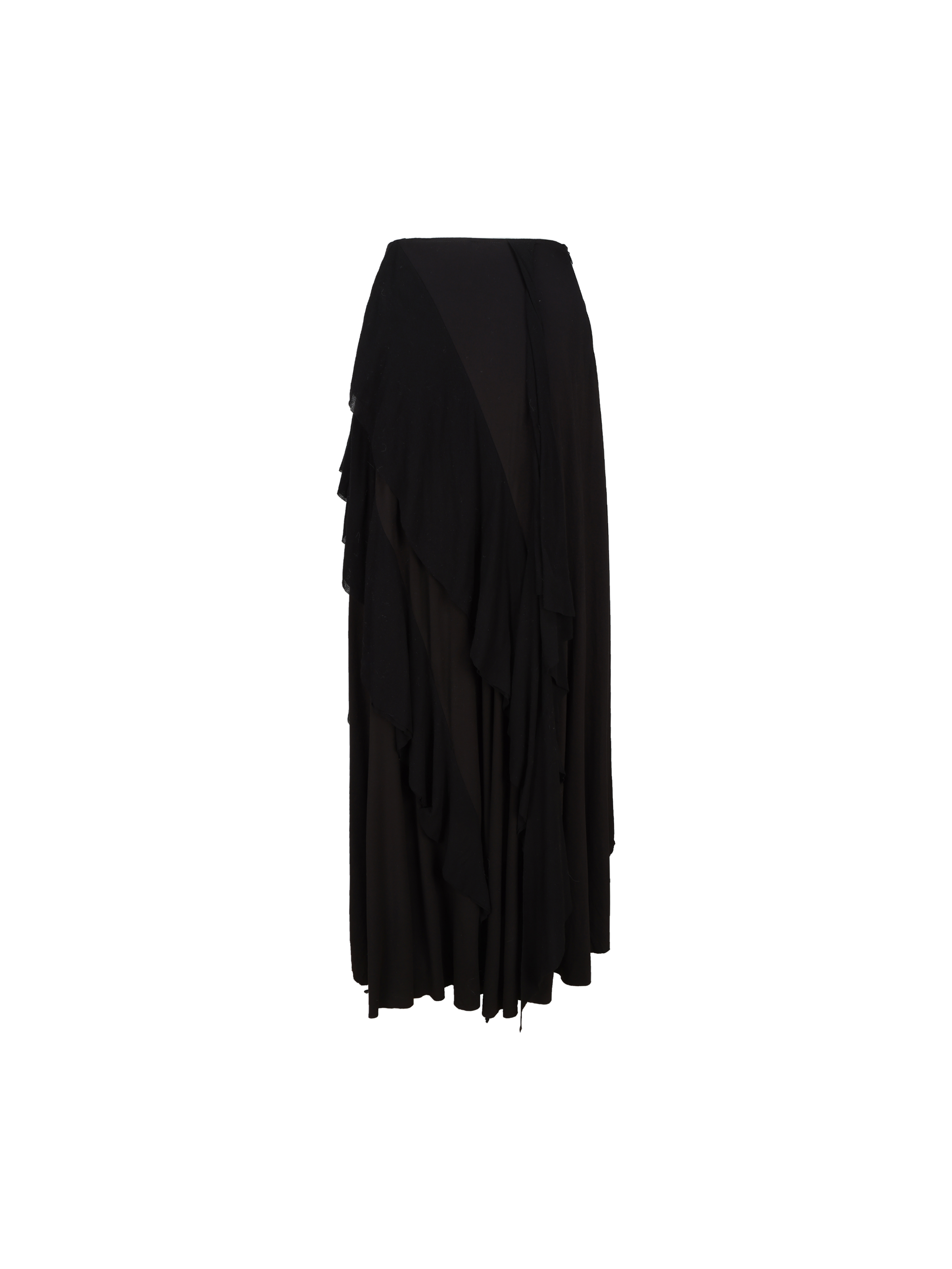 Black Multi-layer Knitted Maxi Skirt