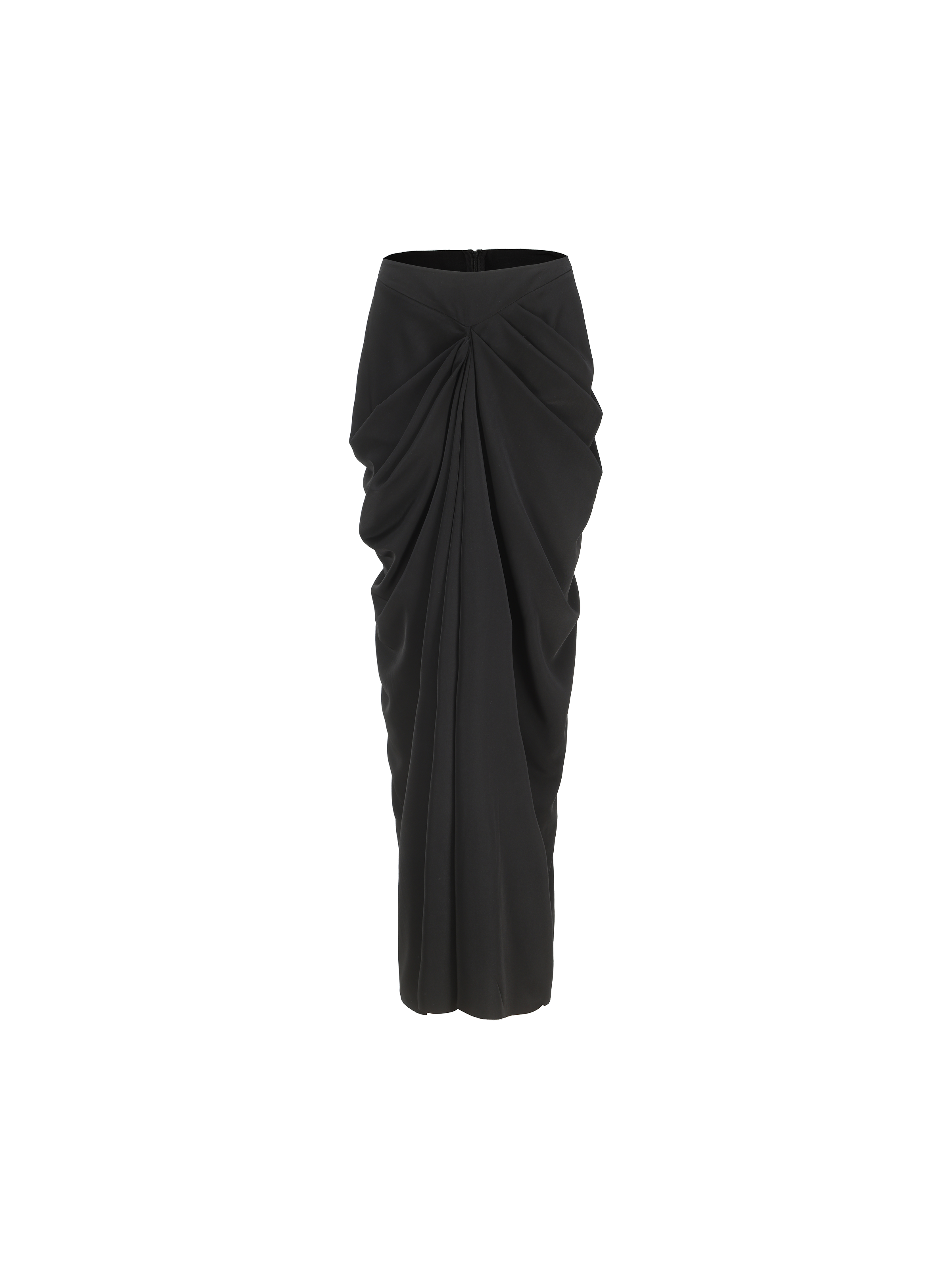 Black Draping Maxi Skirt