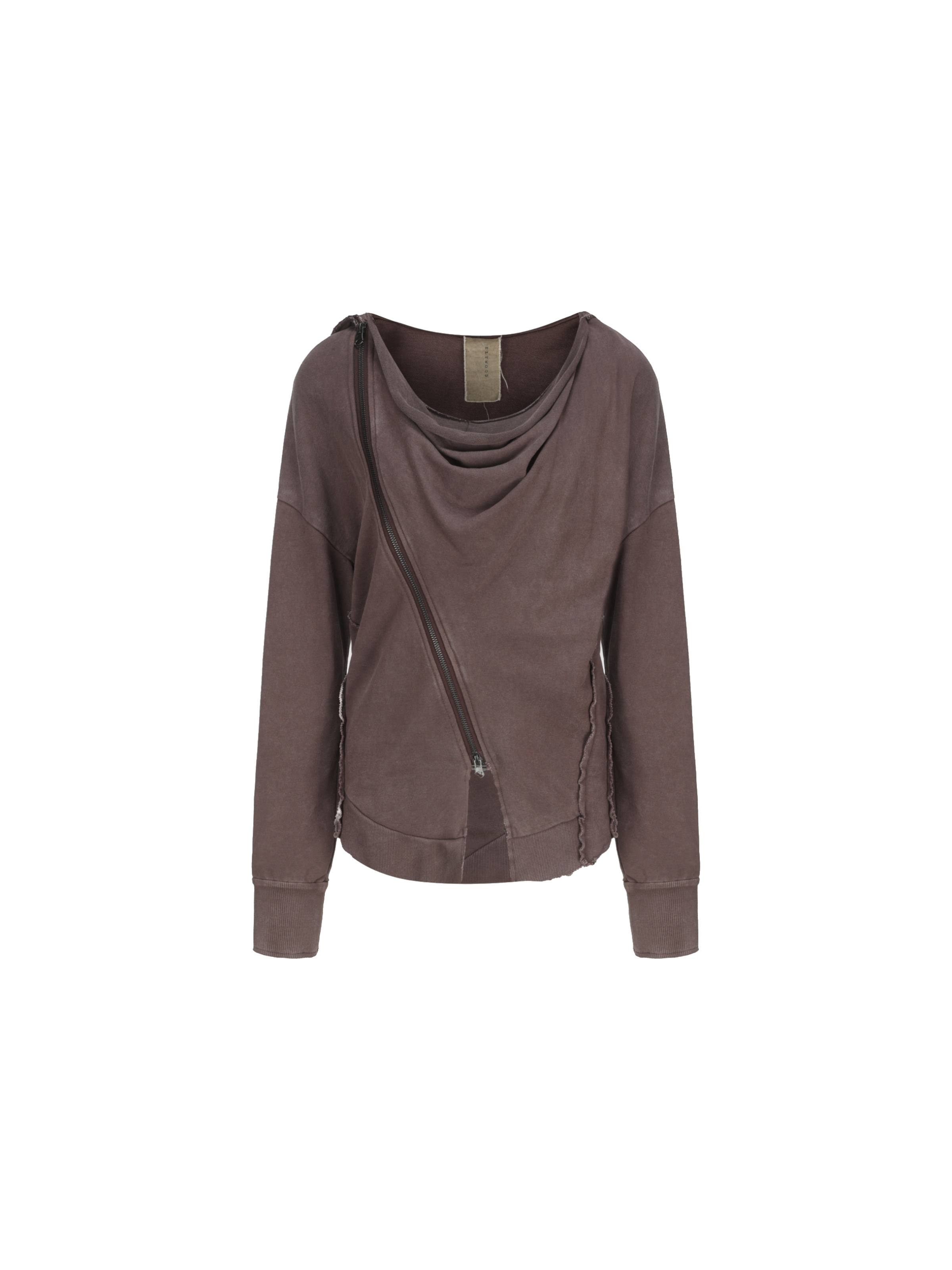 Plum Swing Collar Zipper Sweatshirt