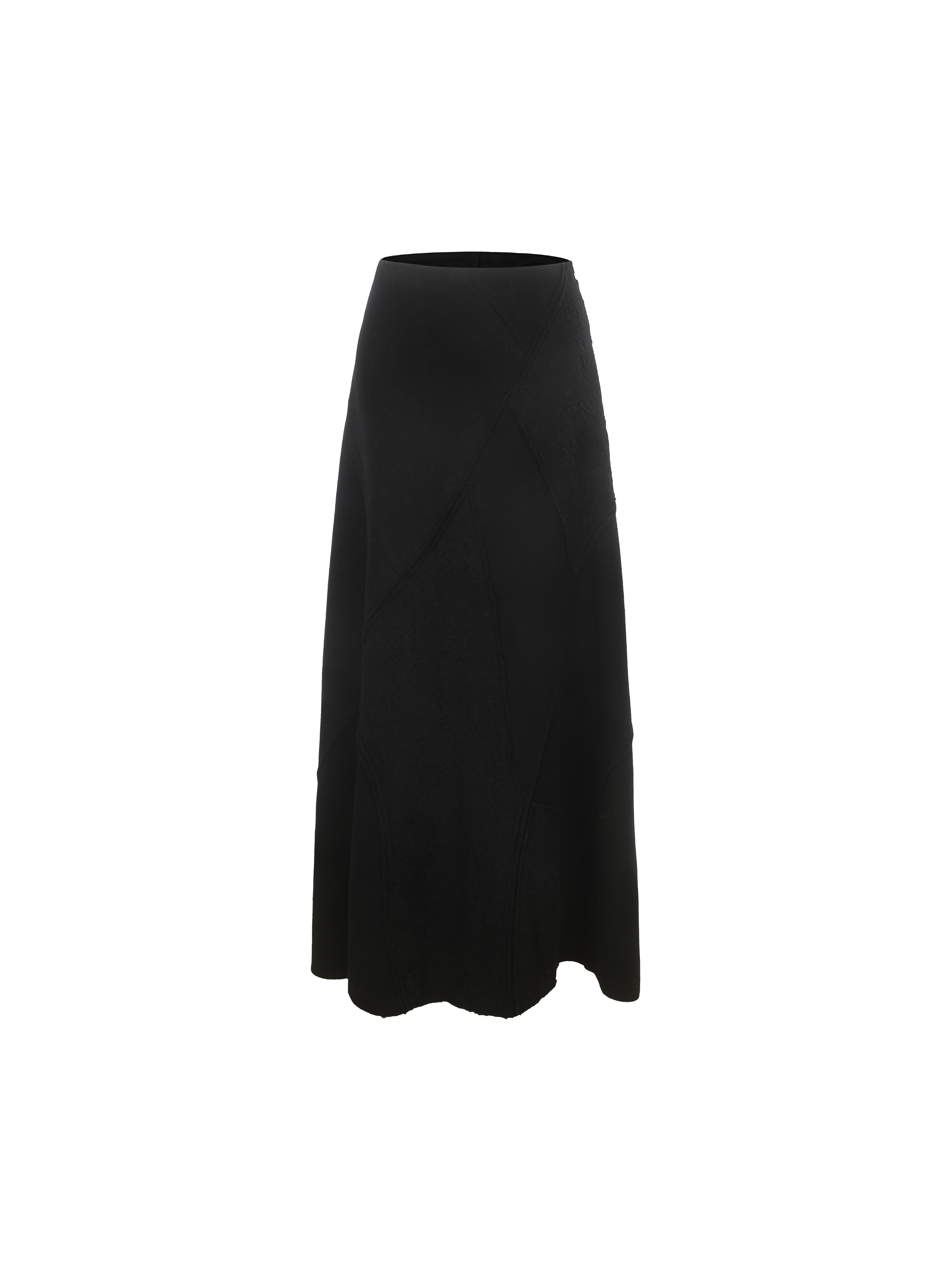 Black Split Hollow Straight Skirt