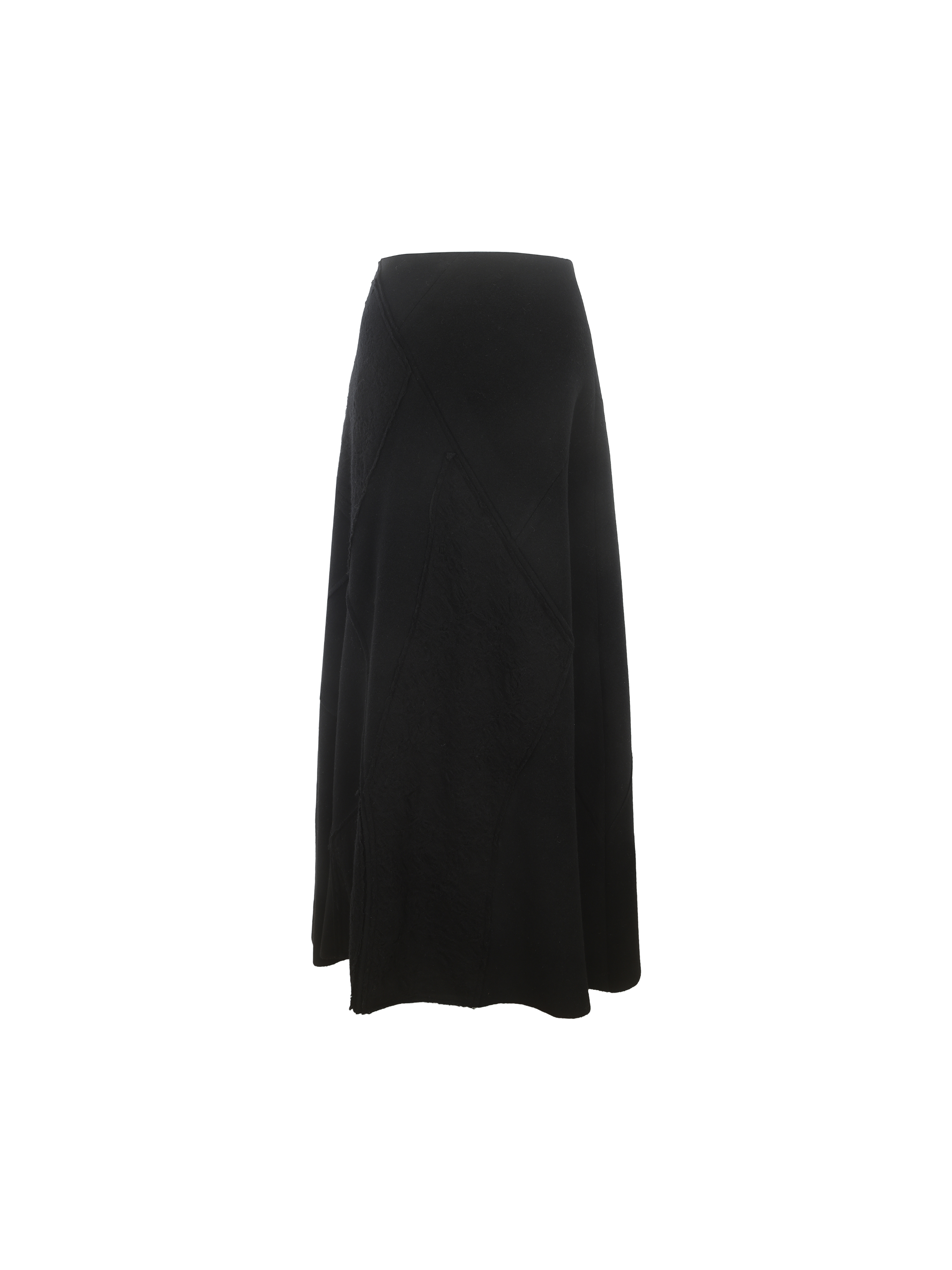 Black Split Hollow Straight Skirt