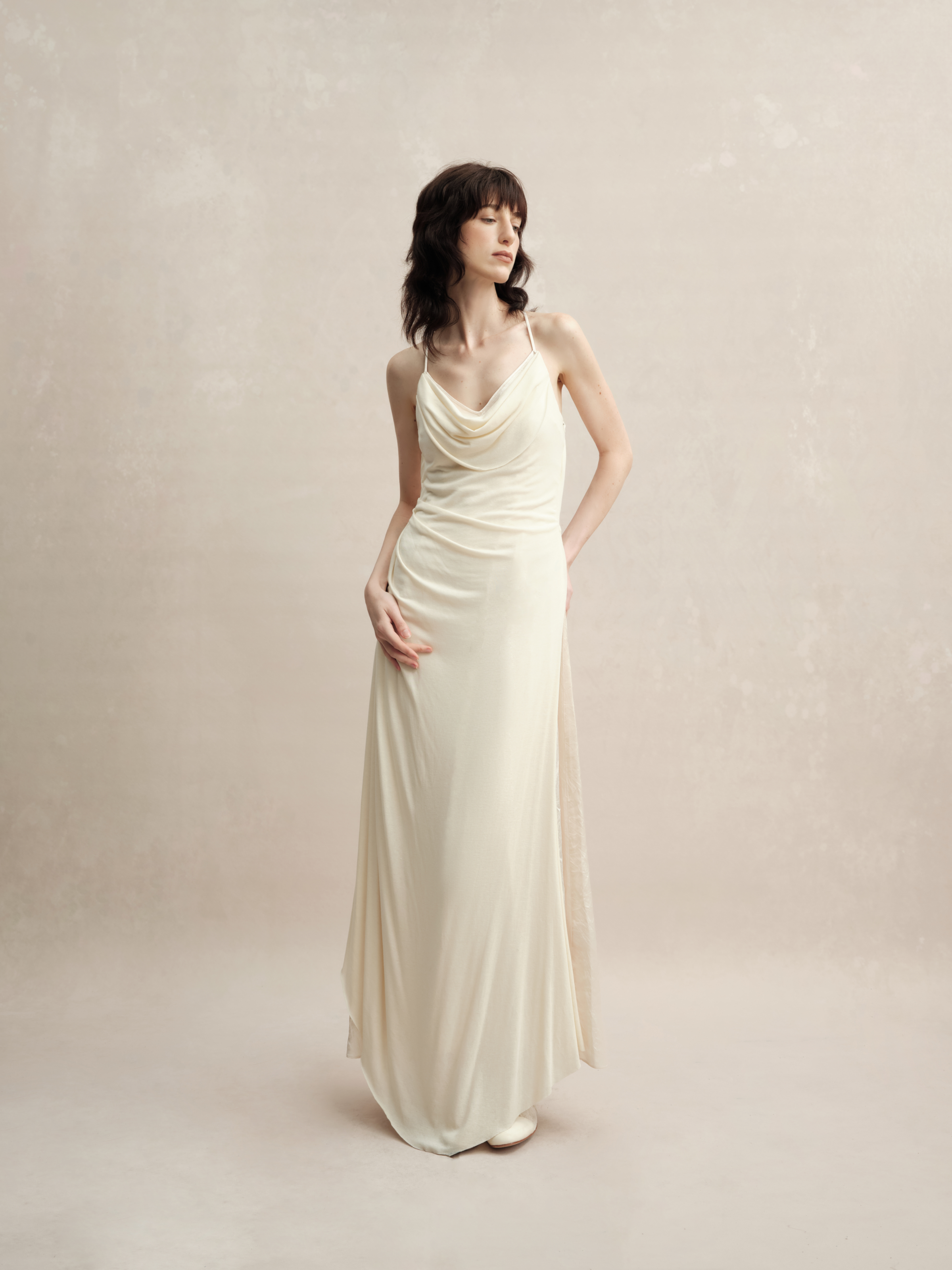 White Knitted Scoop Neck Maxi Dress