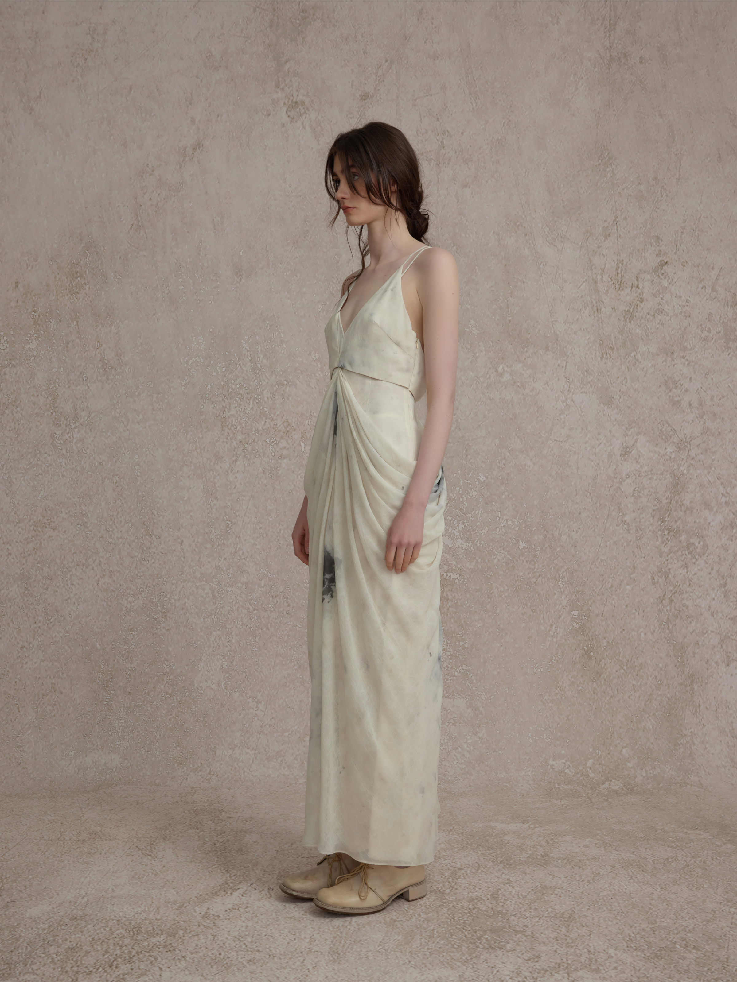 double layer pleated dress Irregular Pleated Halter Mermaid/Trumpet Gown With Double Layer Ruffle