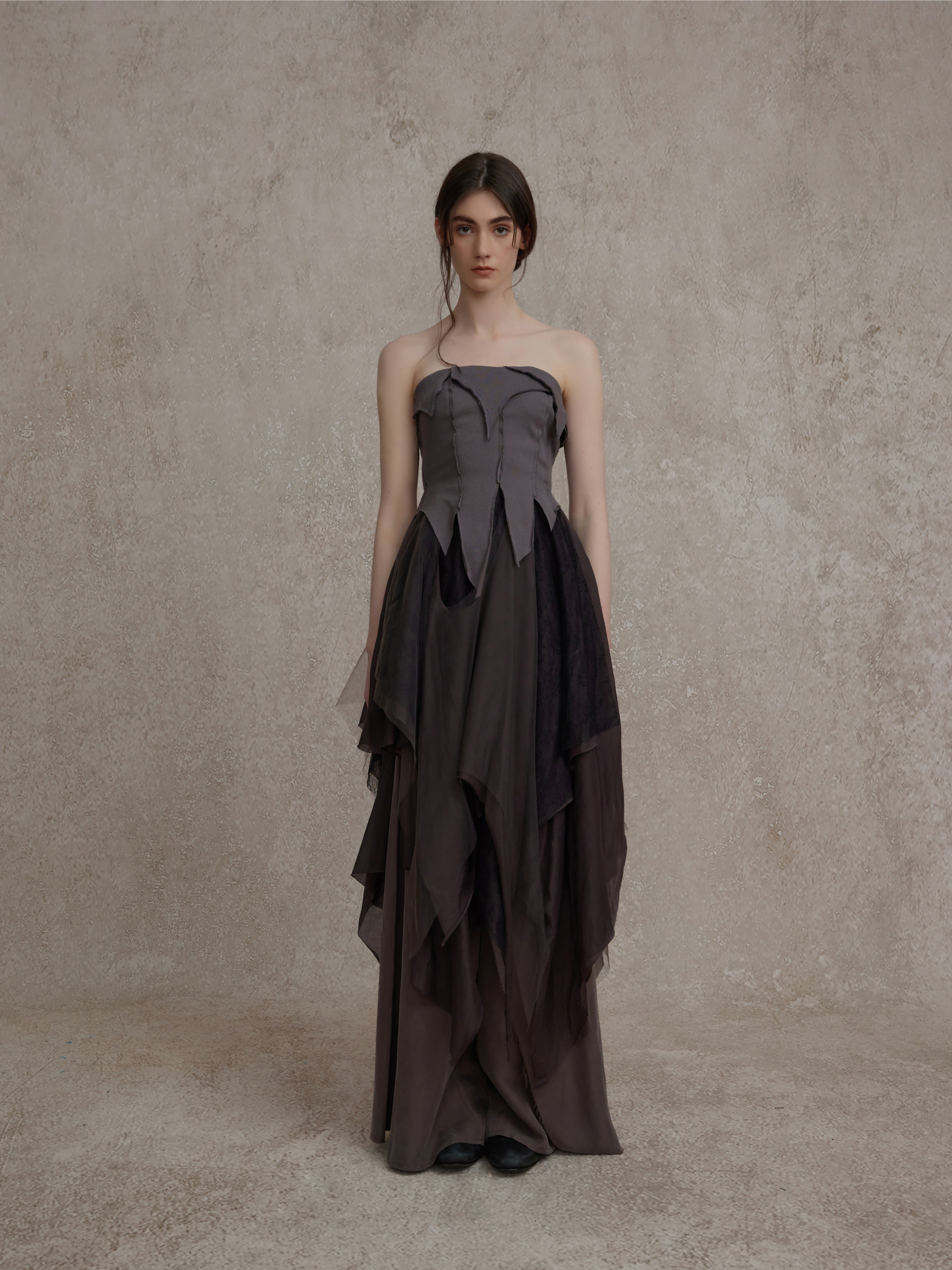 Gray Purple Tube Maxi Dress S Gray Purple Tube Maxi Dress S