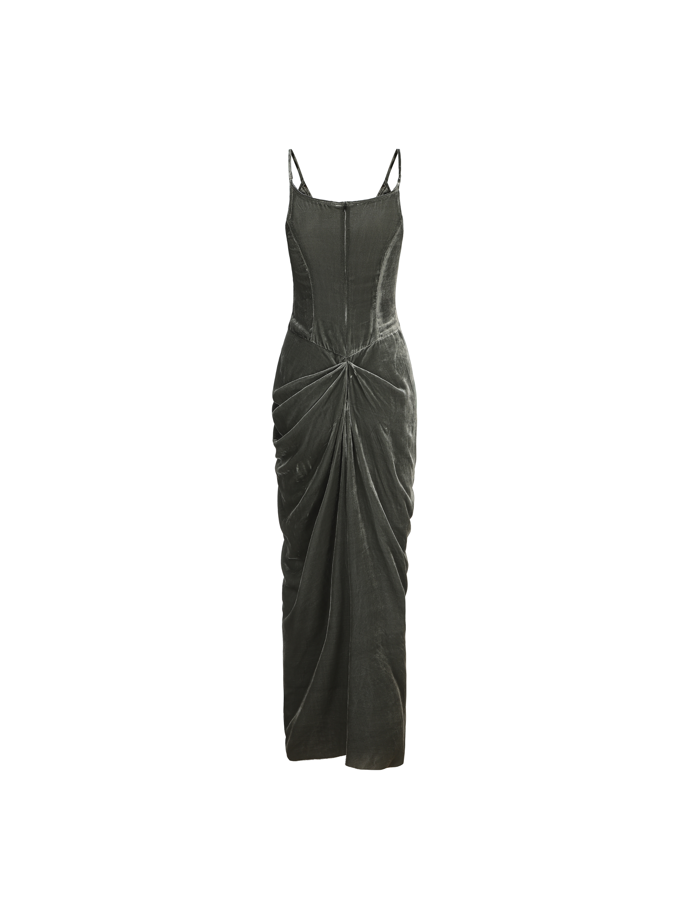 sea green velvet dress Tree Fern Velvet Midi Dress