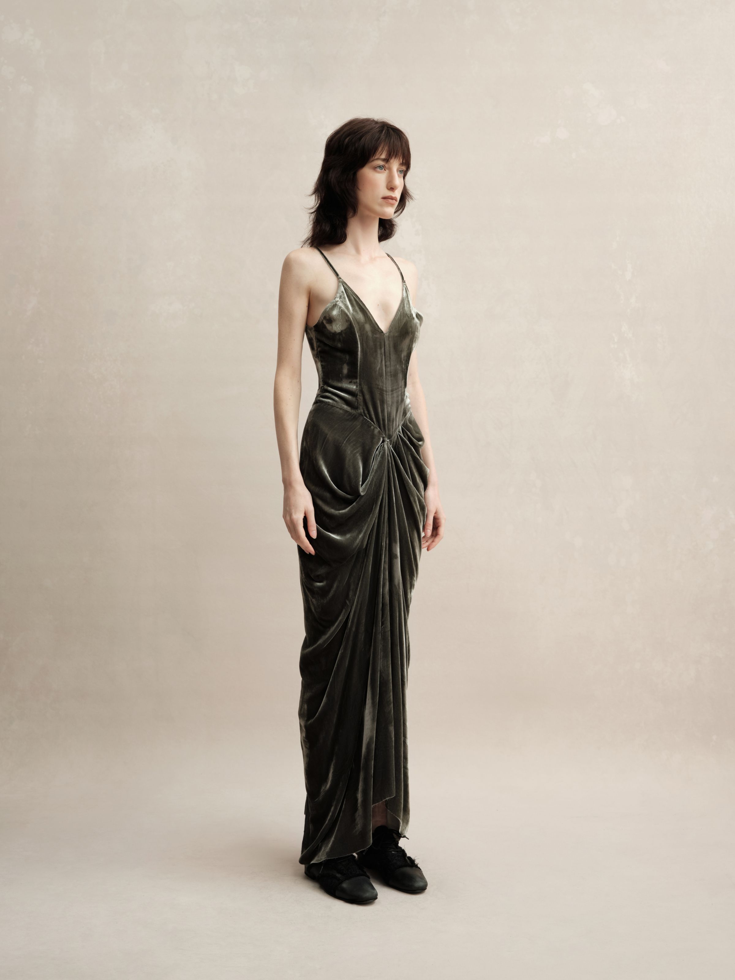 Sea Green Velvet Maxi Dress L Sea Green Velvet Maxi Dress L