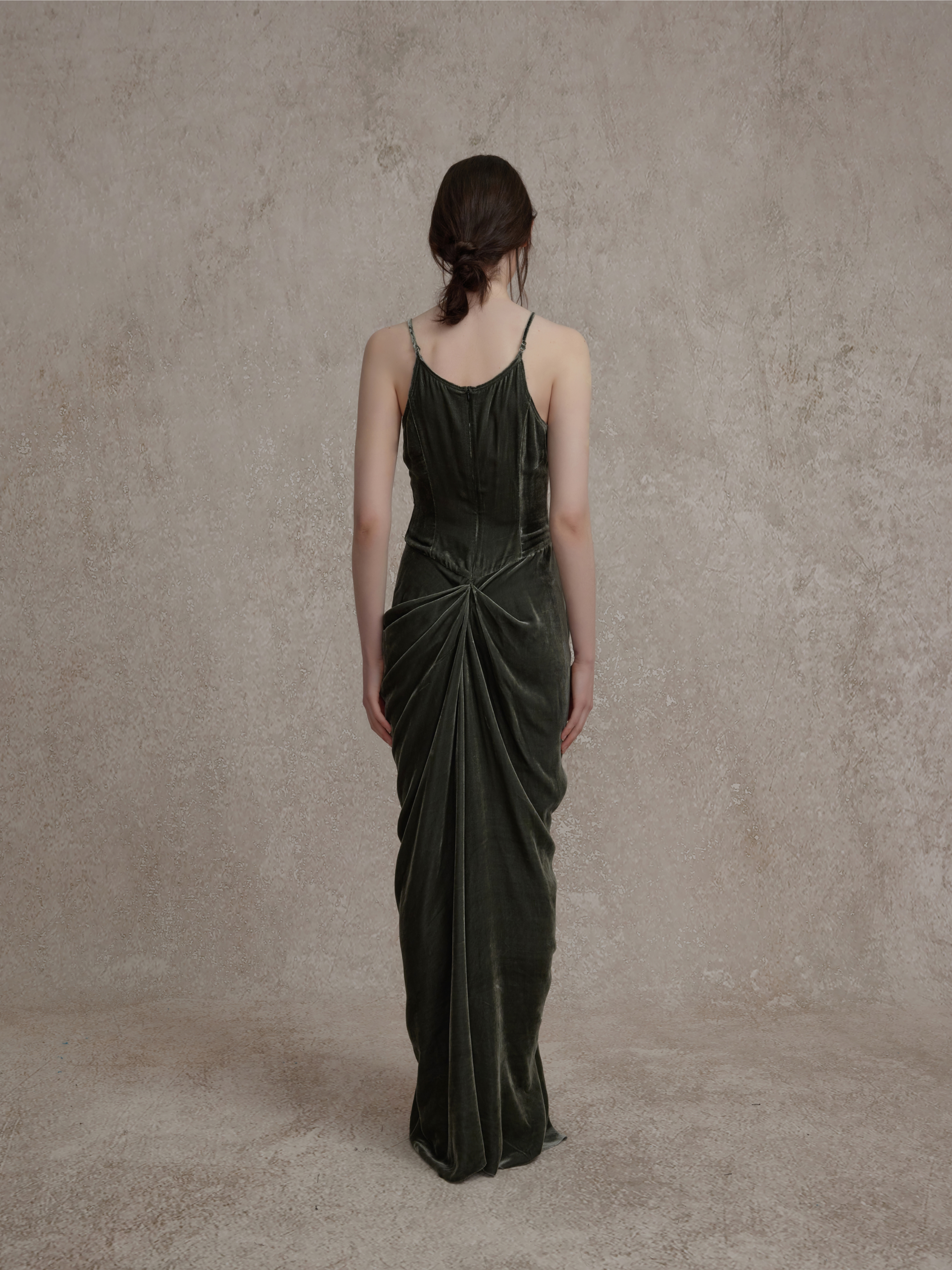 Sea Green Velvet Maxi Dress L Sea Green Velvet Maxi Dress L