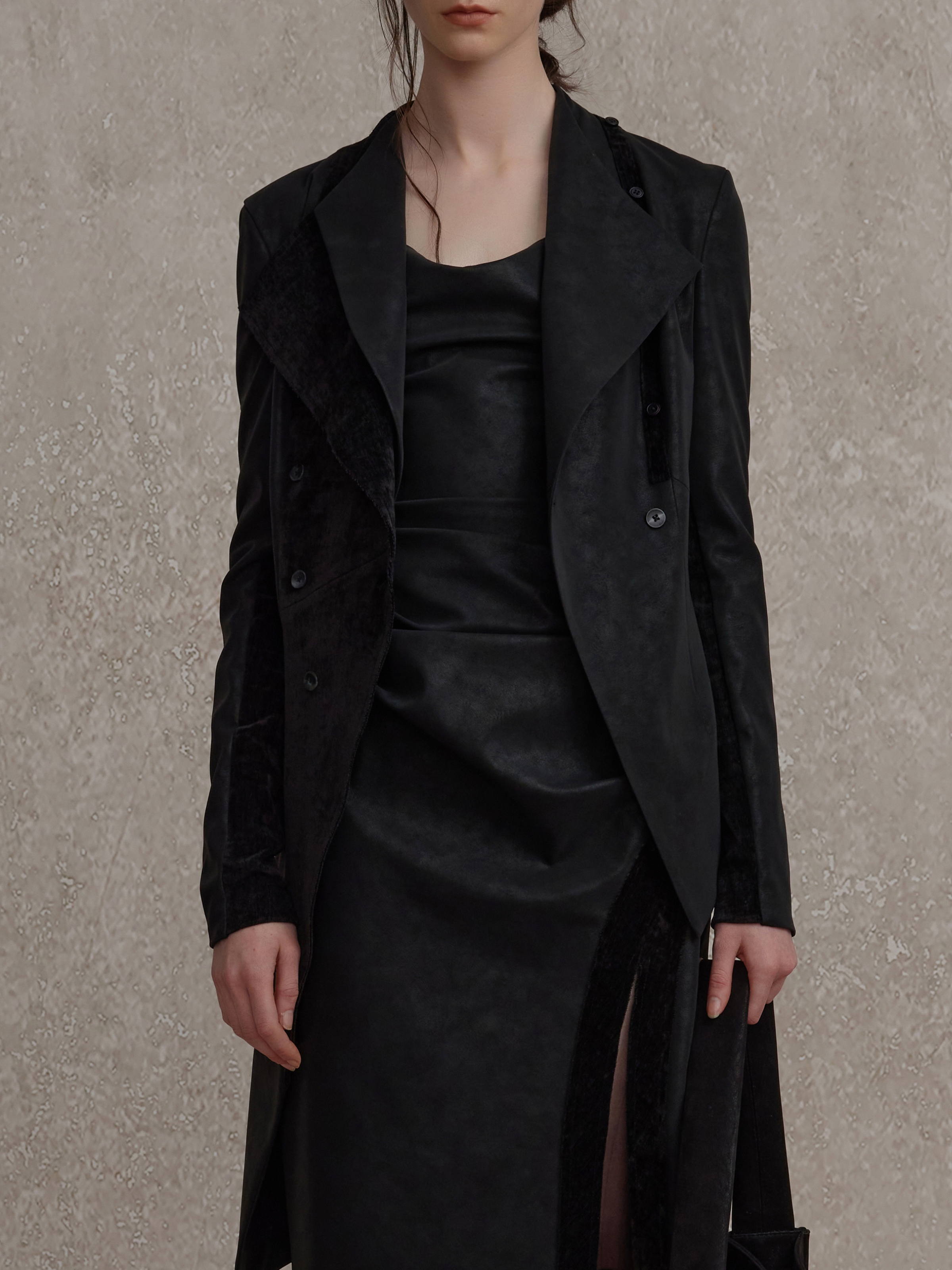 Black Double Collar Jacket