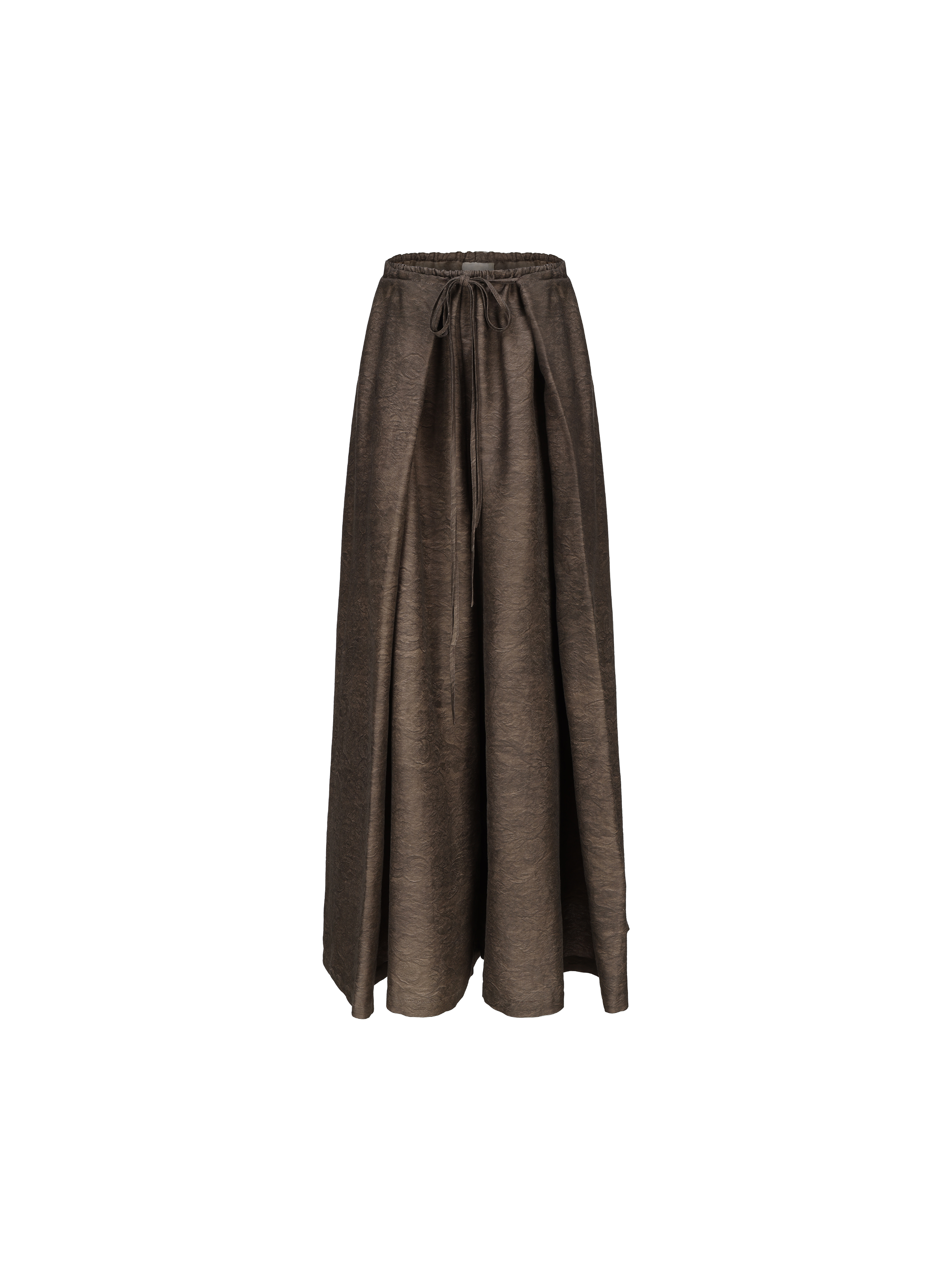 Brown Tie-front Wide-leg Pants