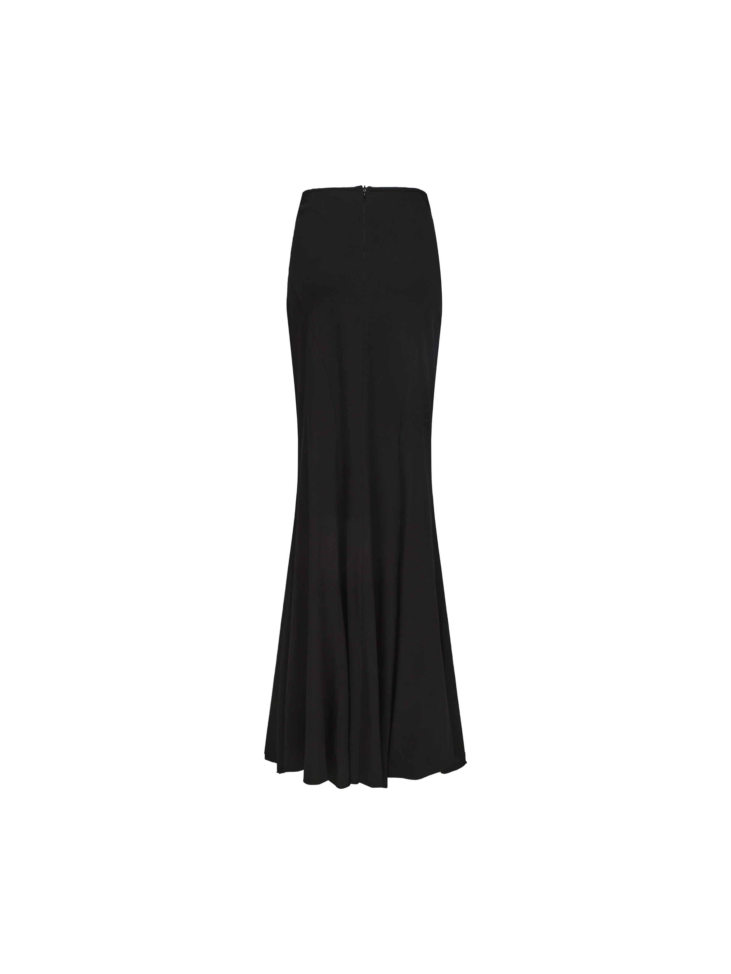 Black Pleated Waist Maxi Skirt