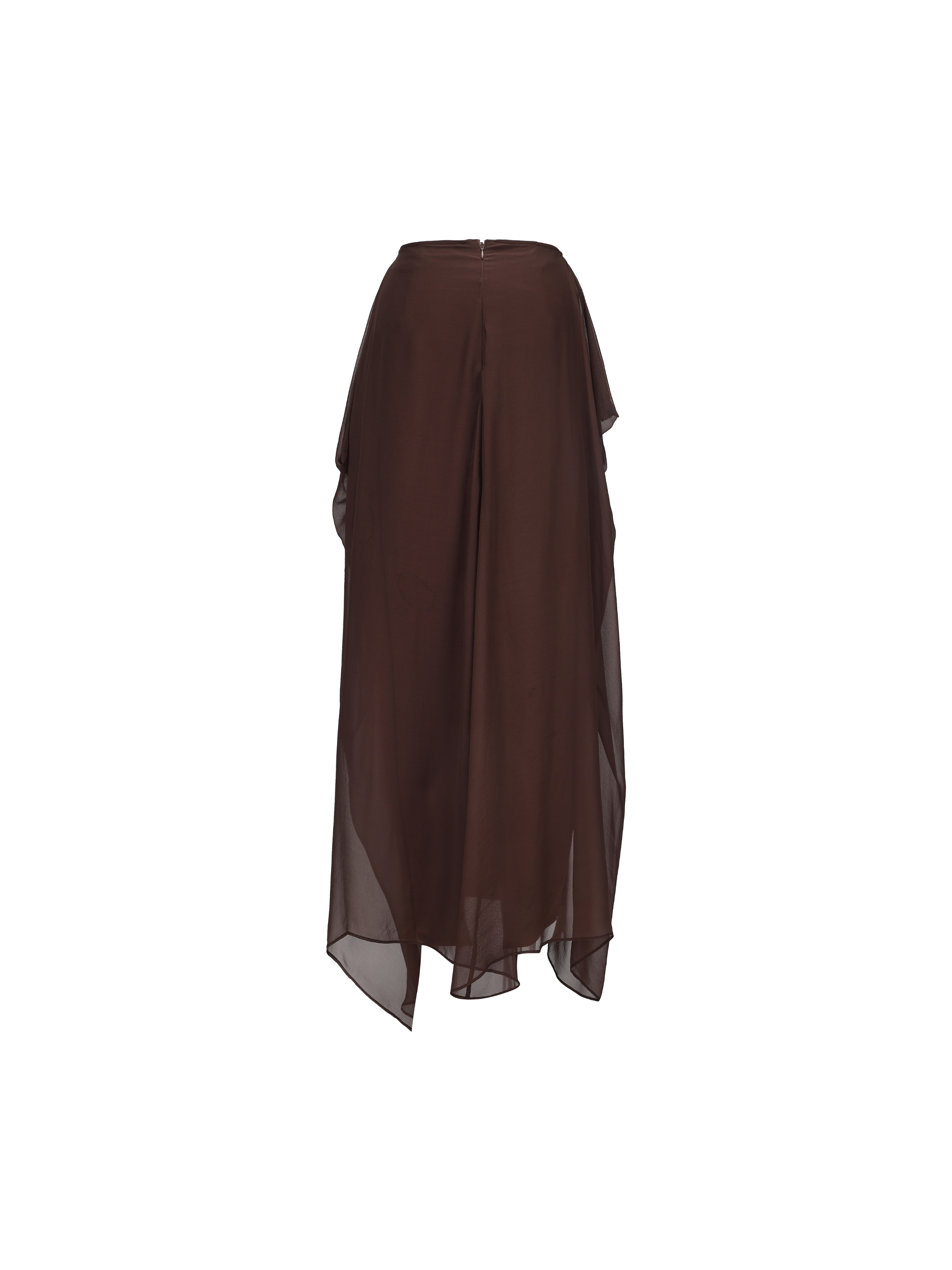 Brown Patchwork Flowing Skirt