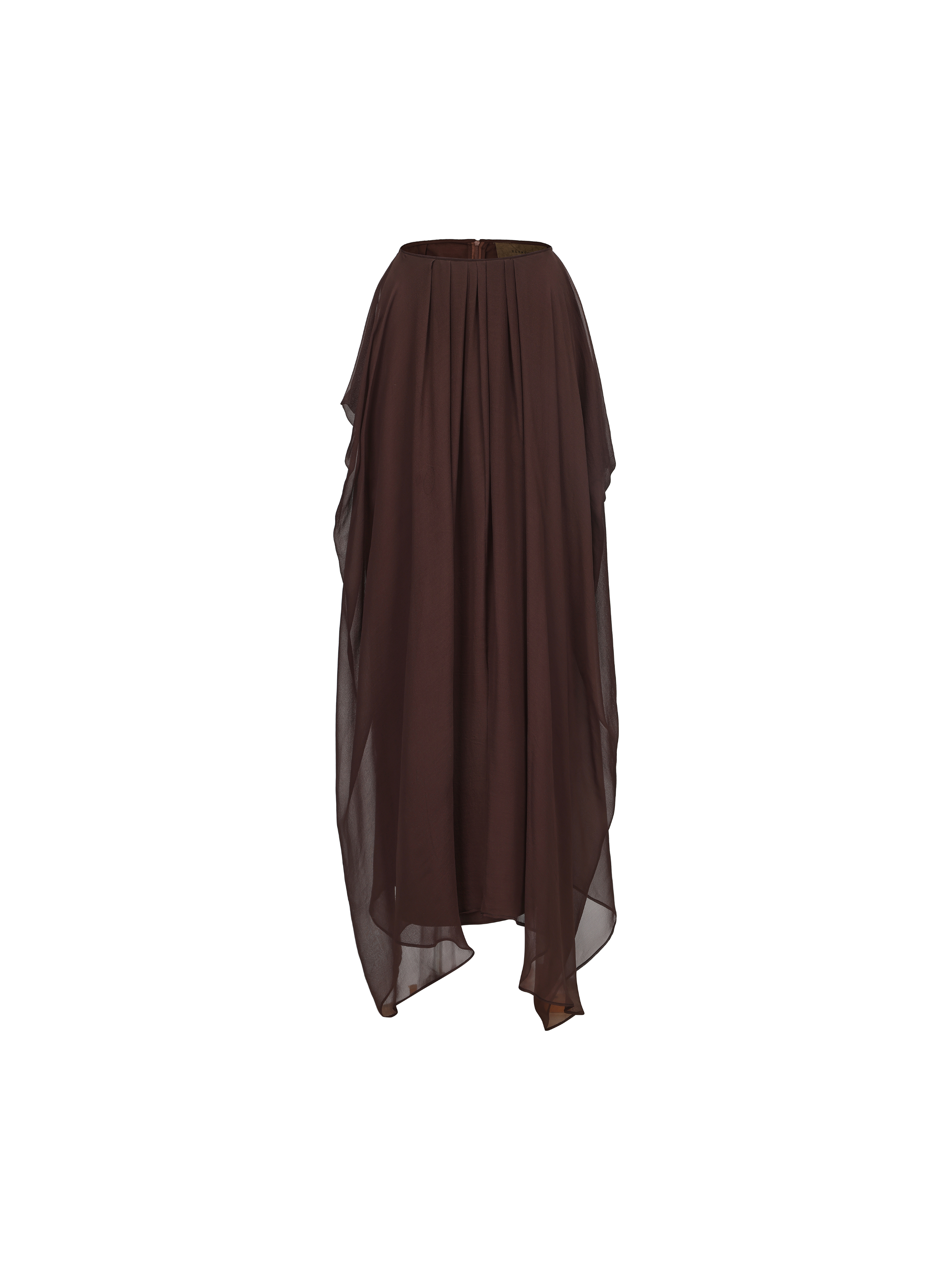 Brown Patchwork Flowing Skirt