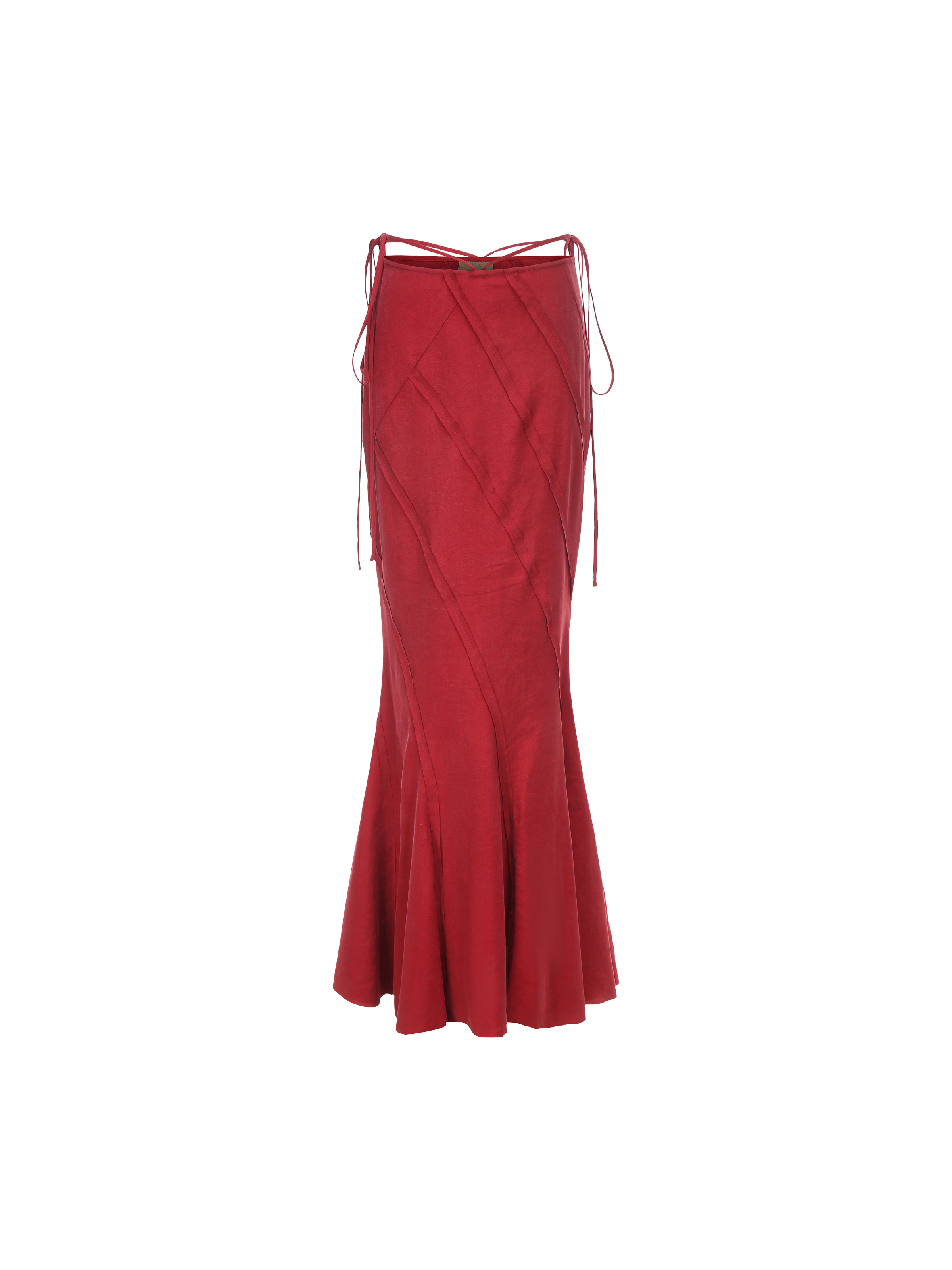 Red Striped Mermaid Mid-Length Skirt