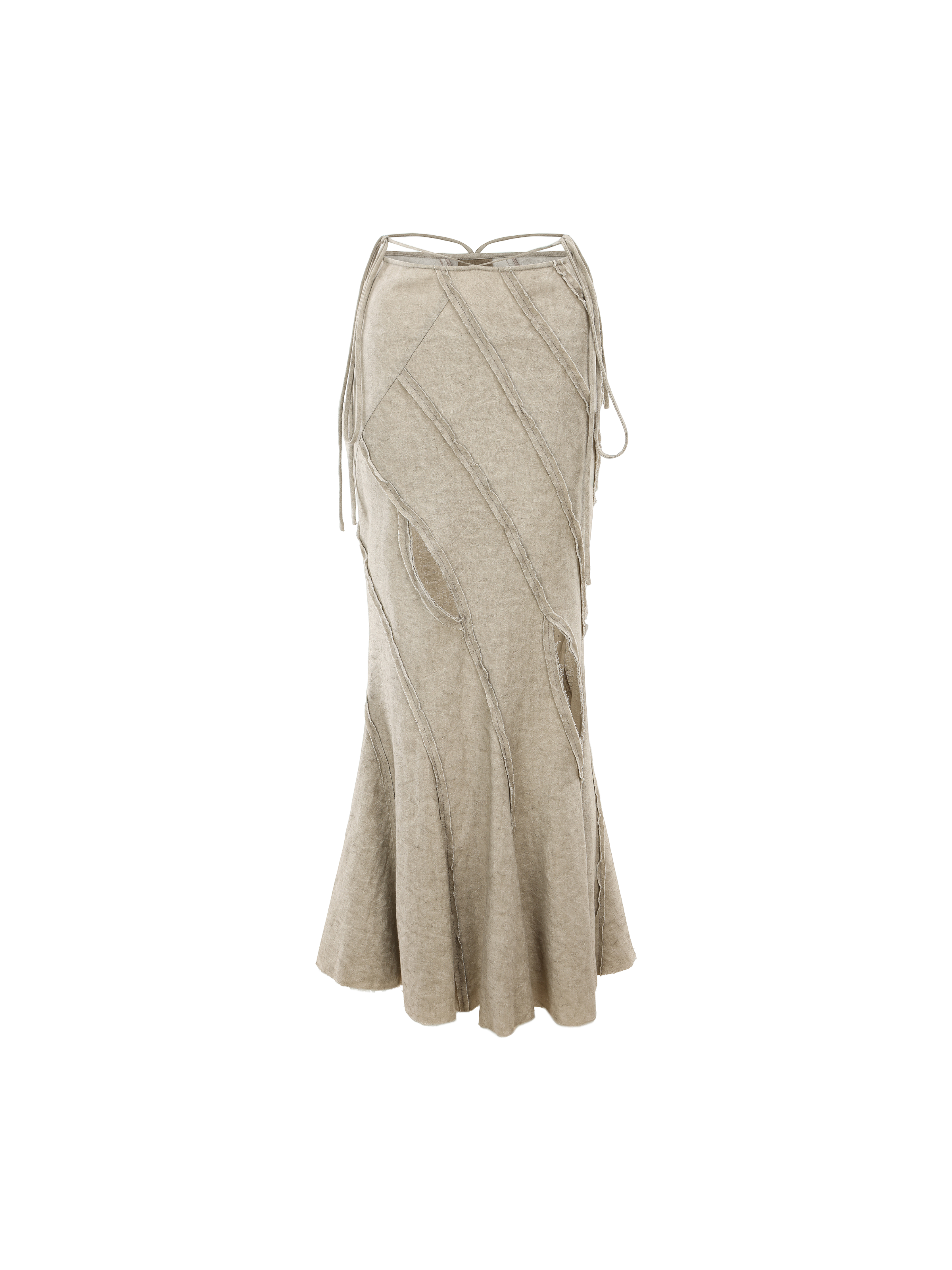 Seagrass Striped Mermaid Mid-Length Skirt