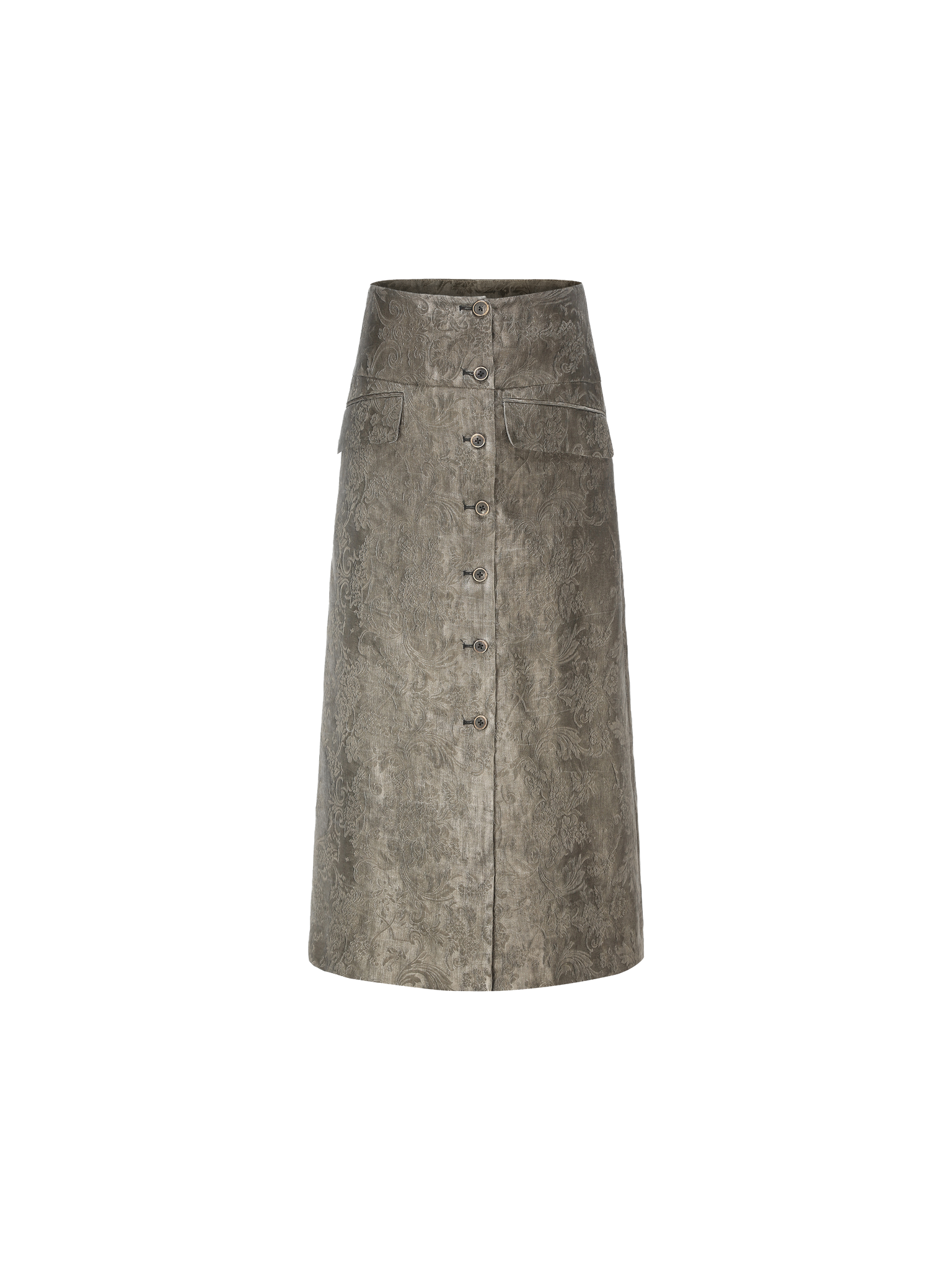 Taupe Vintage Mid-Length Skirt