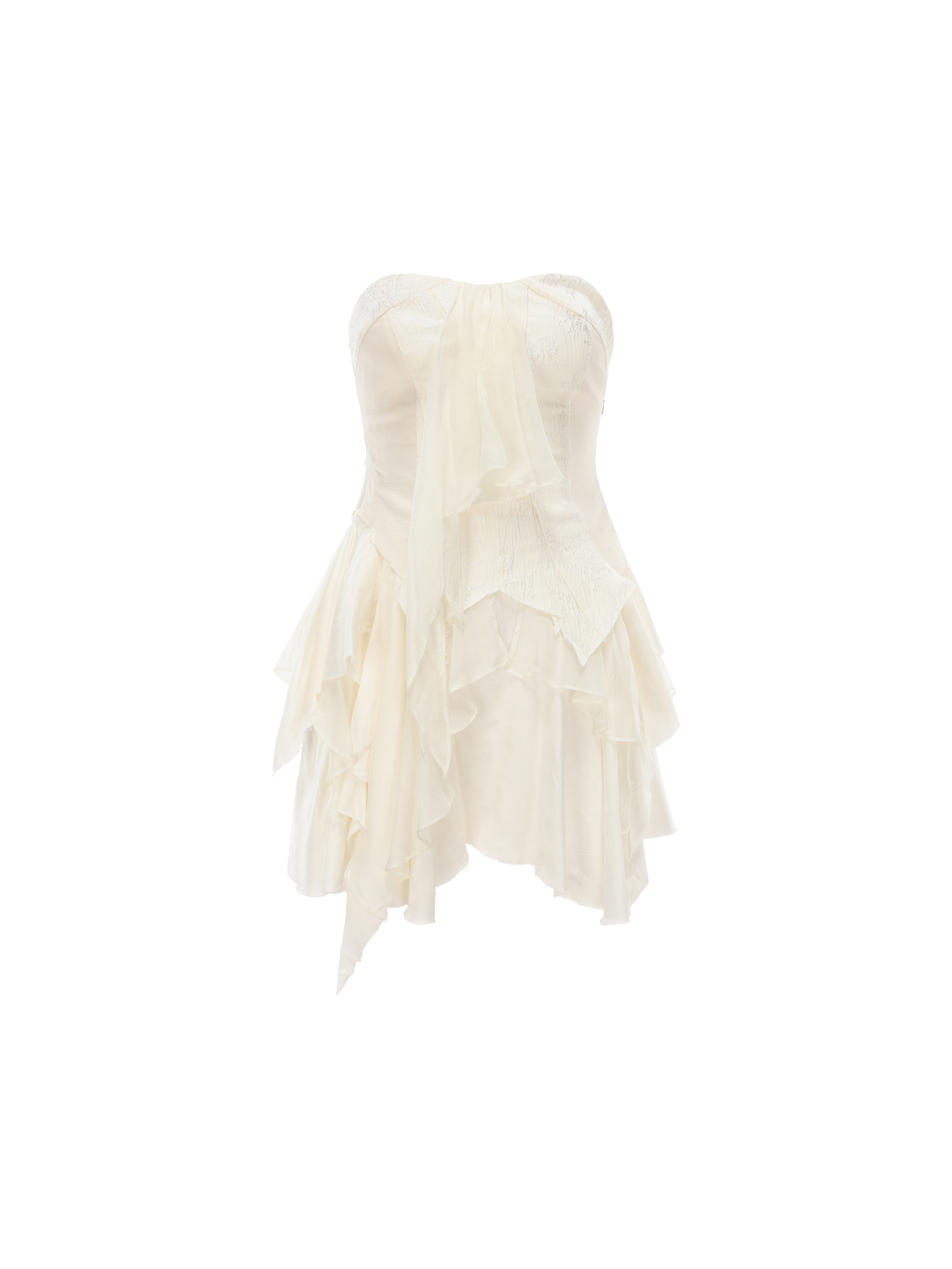 Beige Strapless Short Dress