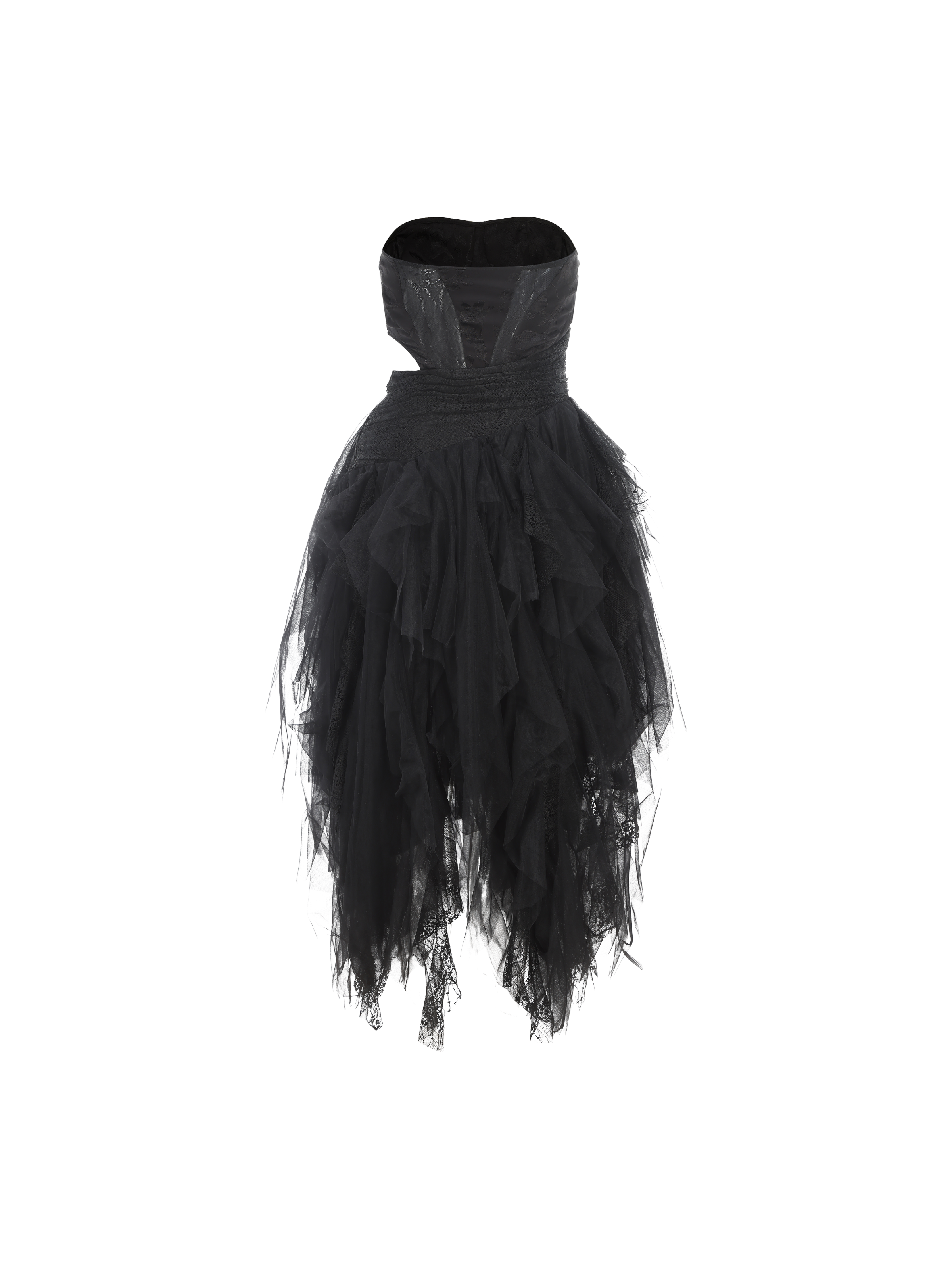 Black Waistless Lace Tube Dress M Black Waistless Lace Tube Dress M