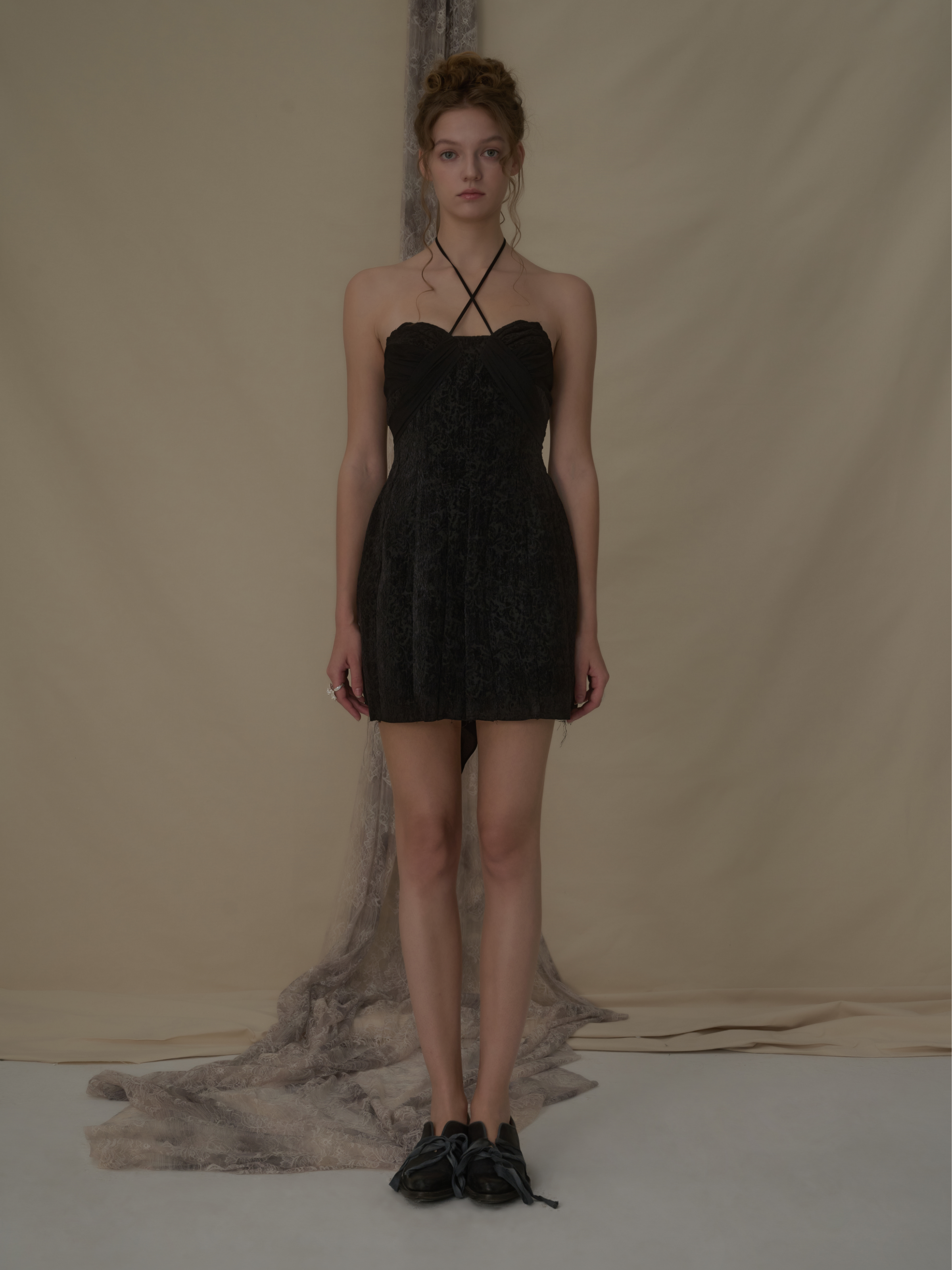 Black Velvet Halter Short Dress S Black Velvet Halter Short Dress S