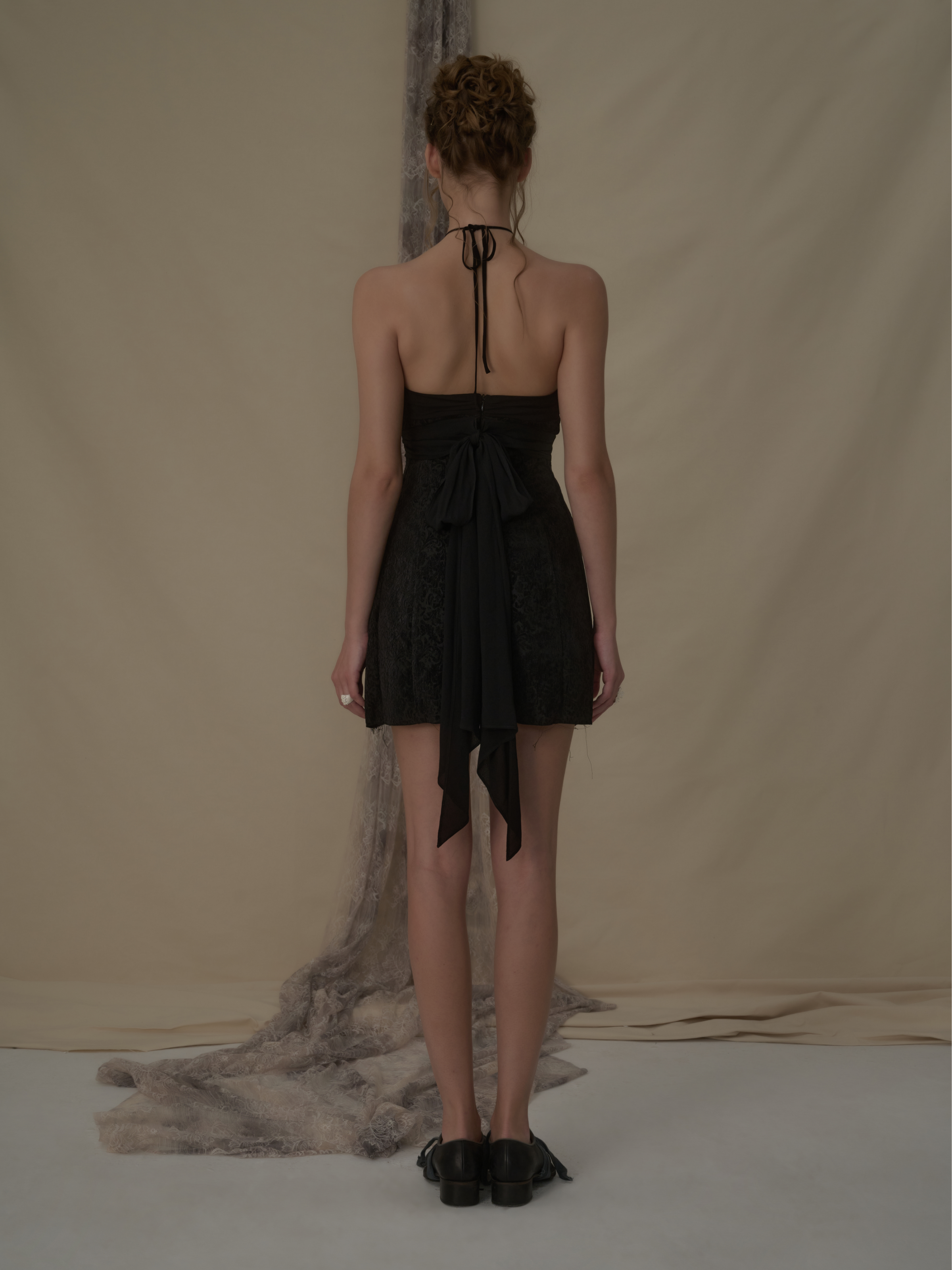 Black Velvet Halter Short Dress S Black Velvet Halter Short Dress S