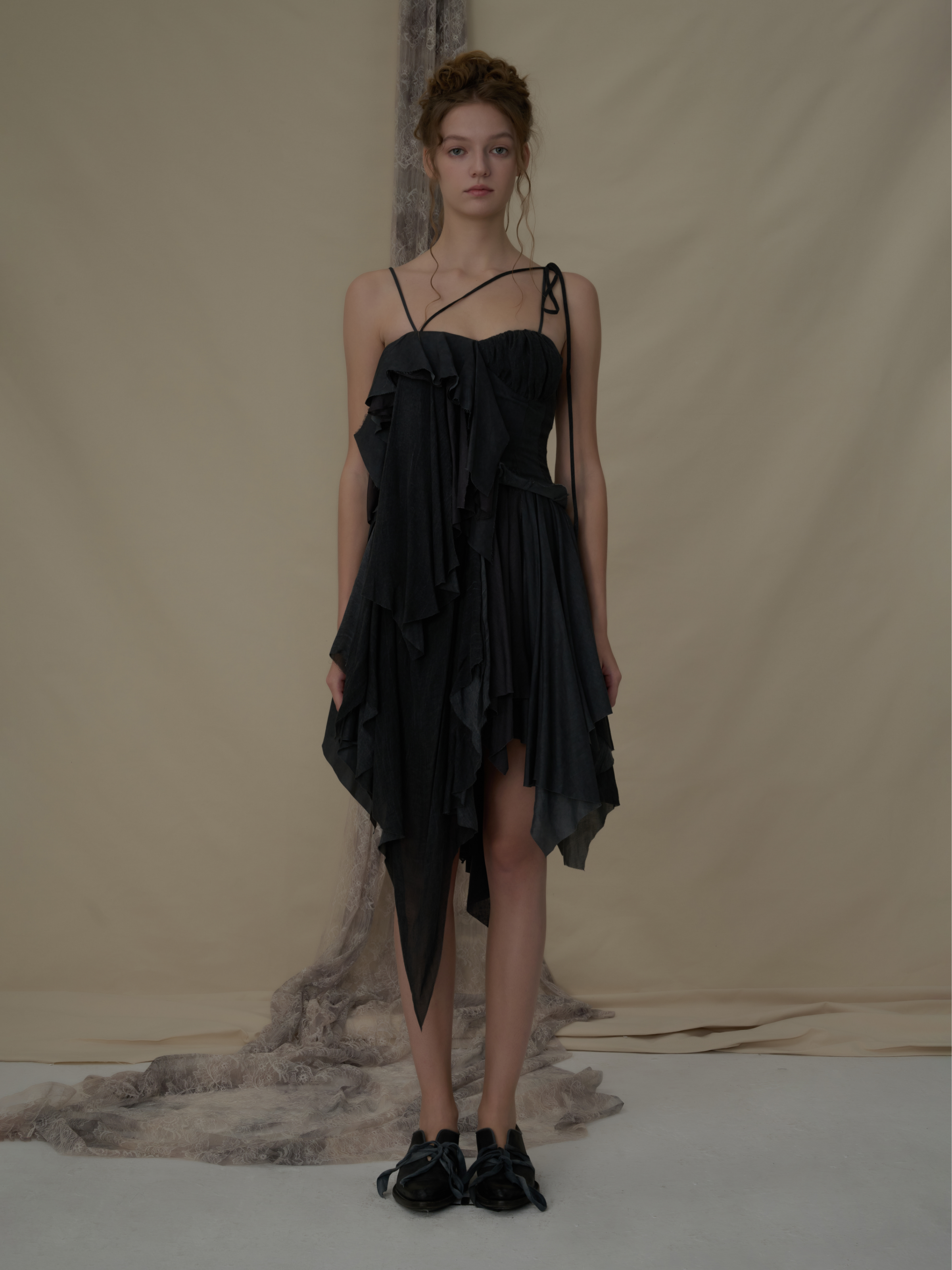 grey strappy dress ASOS DESIGN strappy embellished fringe mini dress with beaded fringe in grey