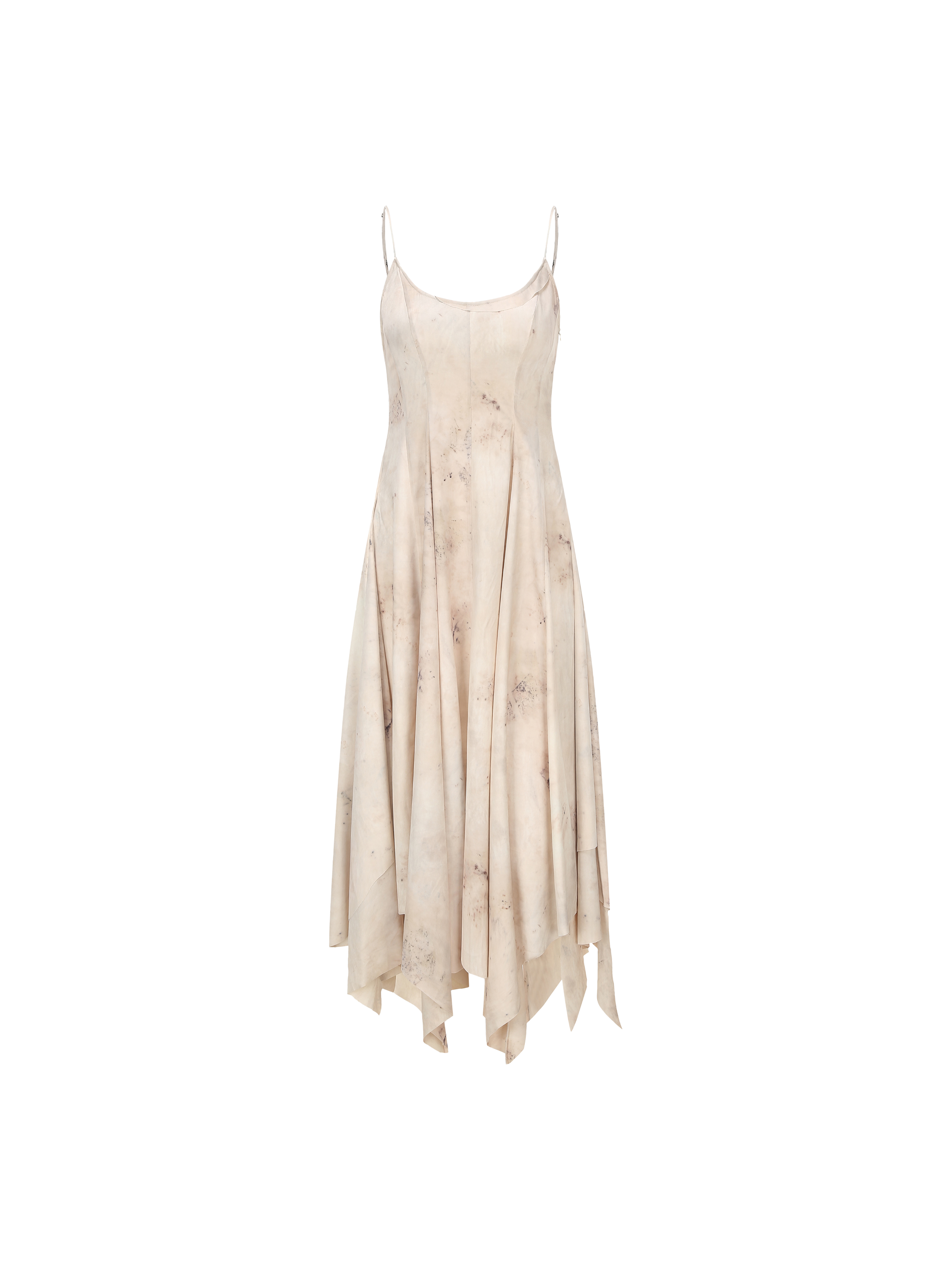Beige Printed Split Camisole Dress