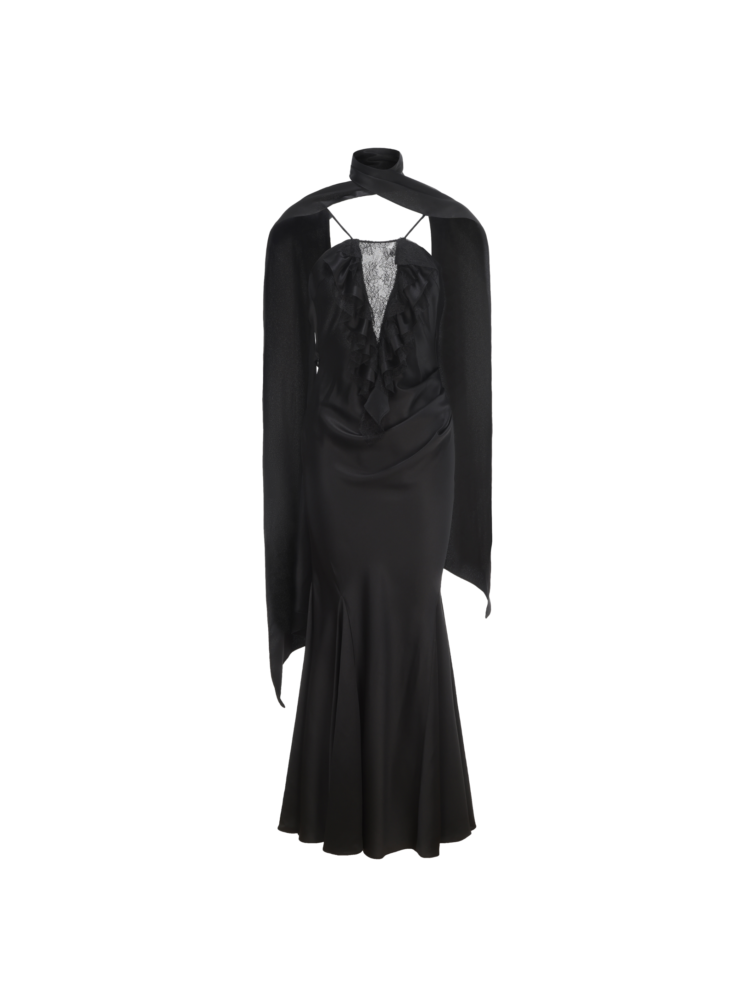 Black Halter Pleated Dress