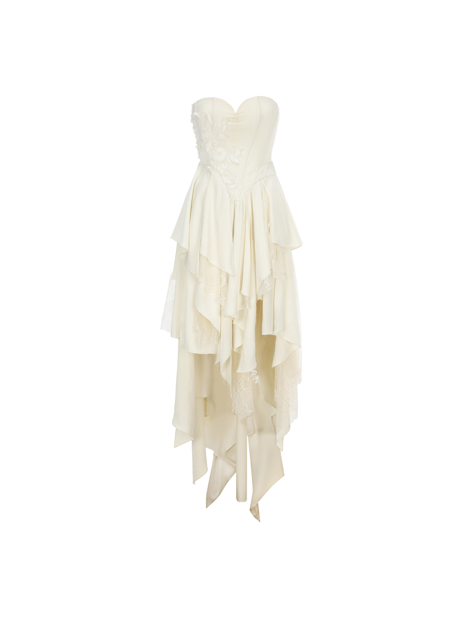 White Asymmeteric Pleated Off-Shoulder Dress
