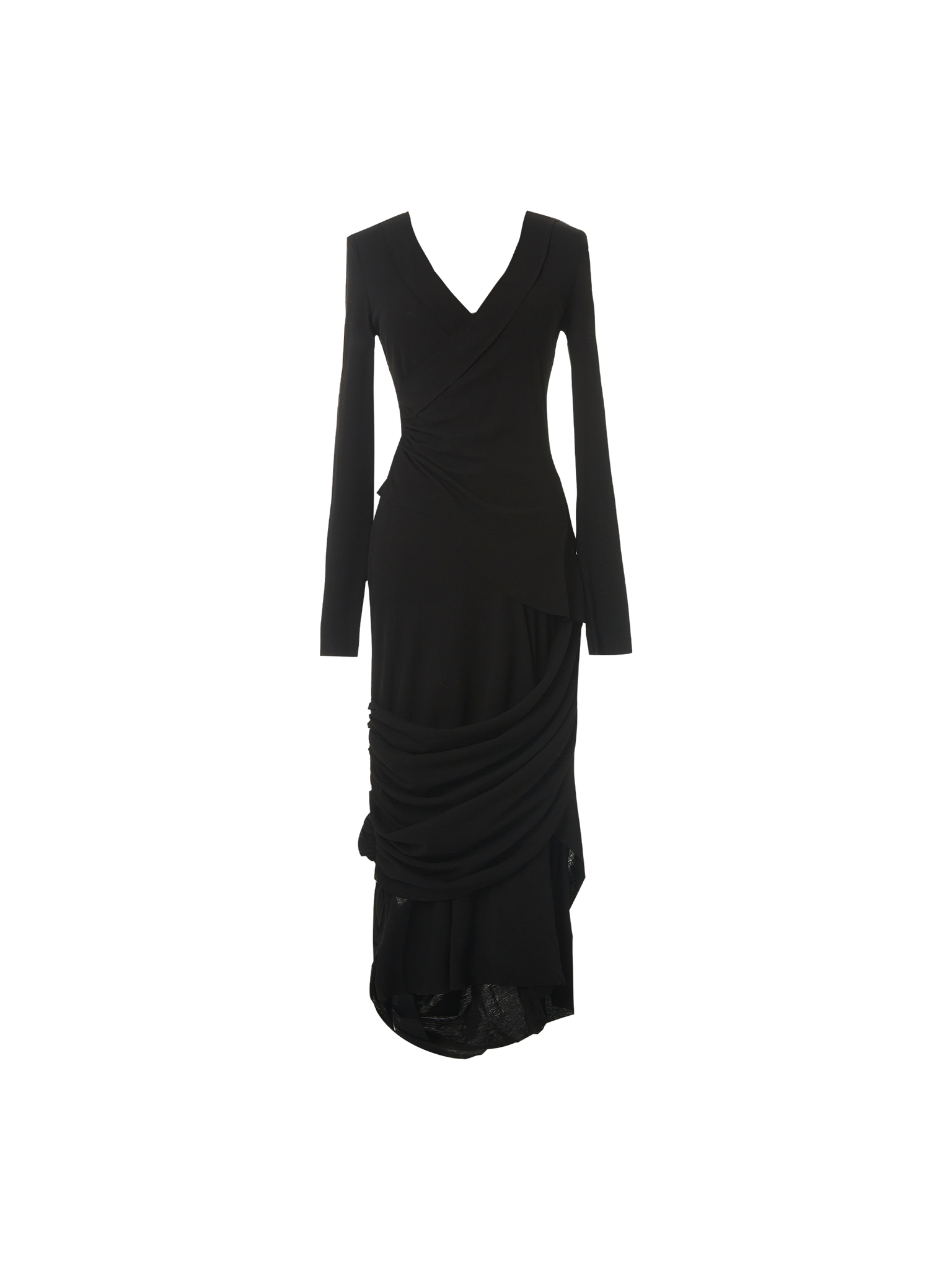 Black V-neck Tight Dress