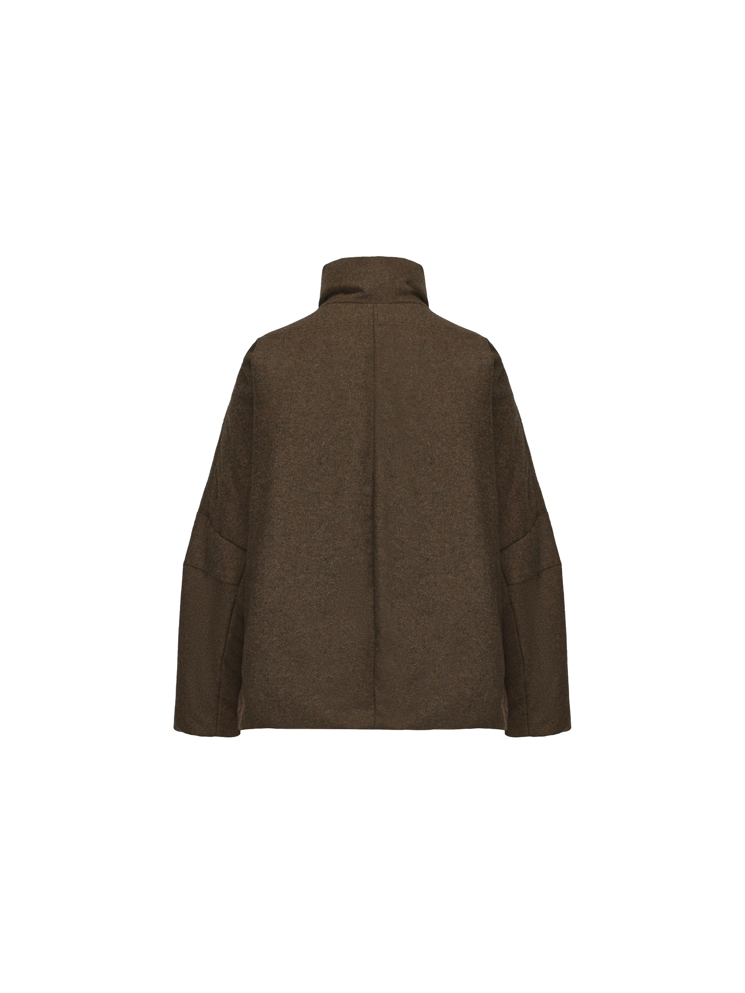 Brown and Green Short Down Jacket