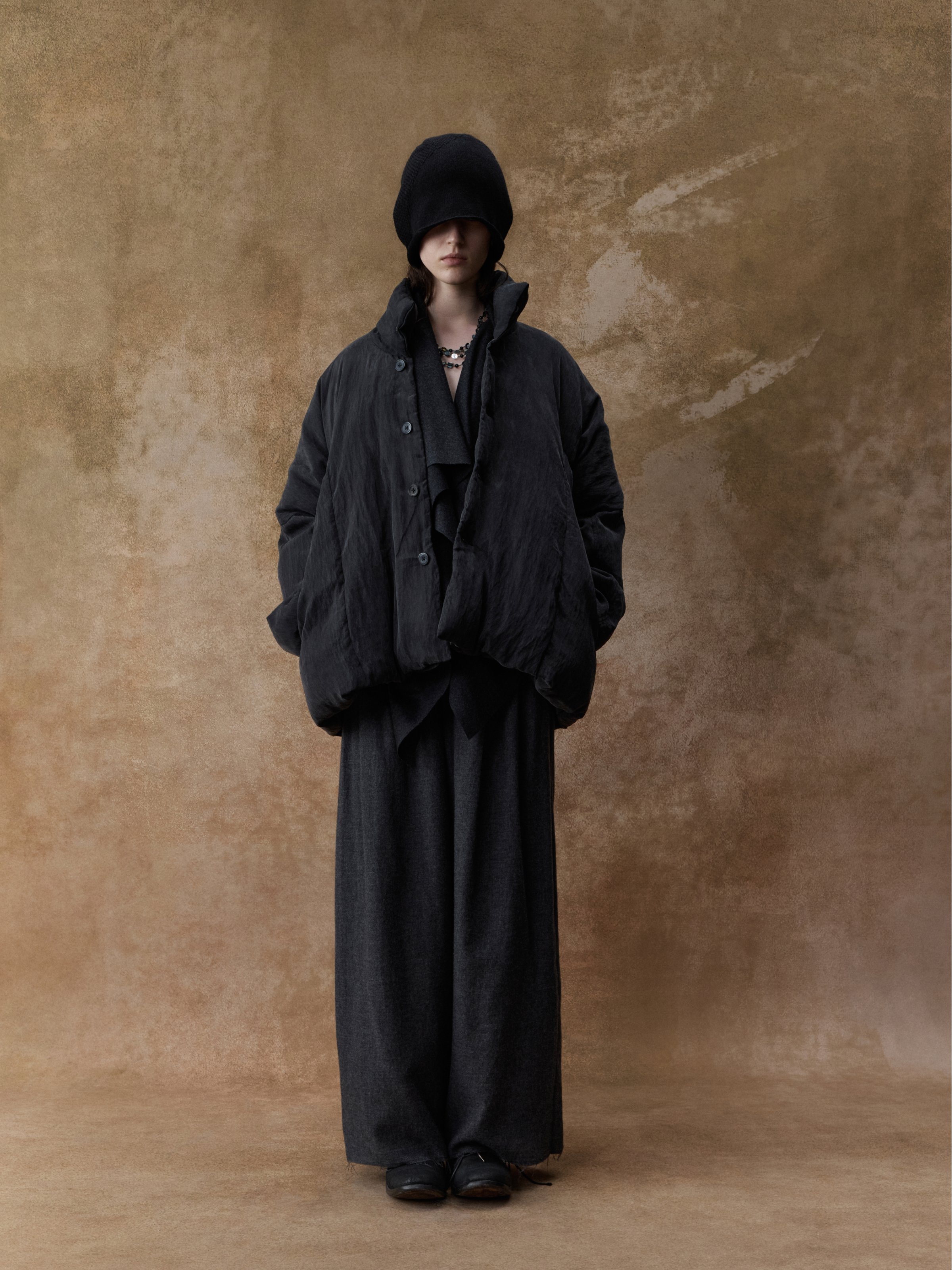 Vintage Black Short Down Jacket