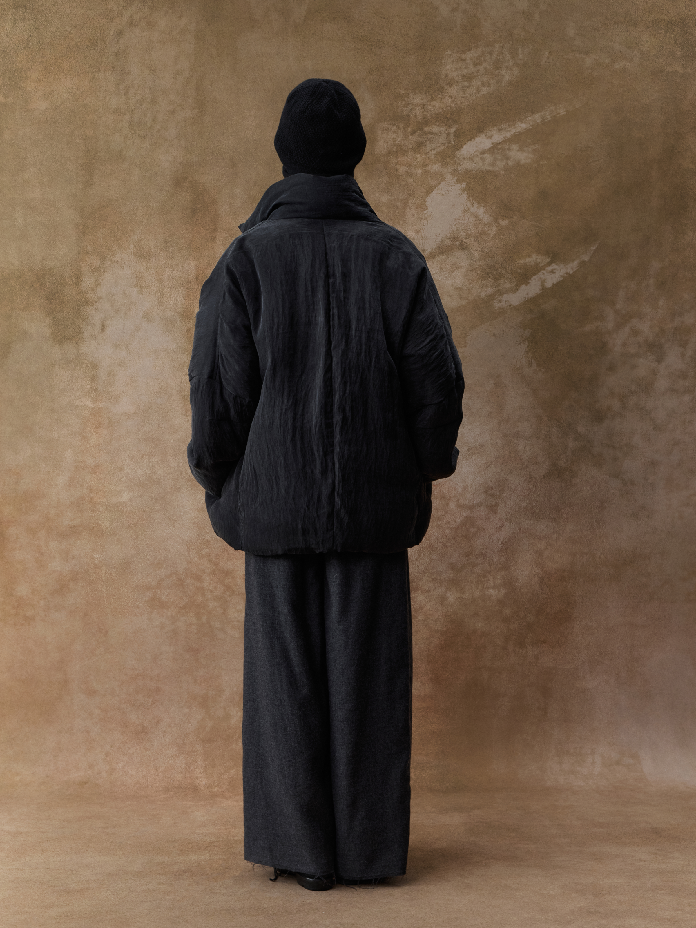 Vintage Black Short Down Jacket