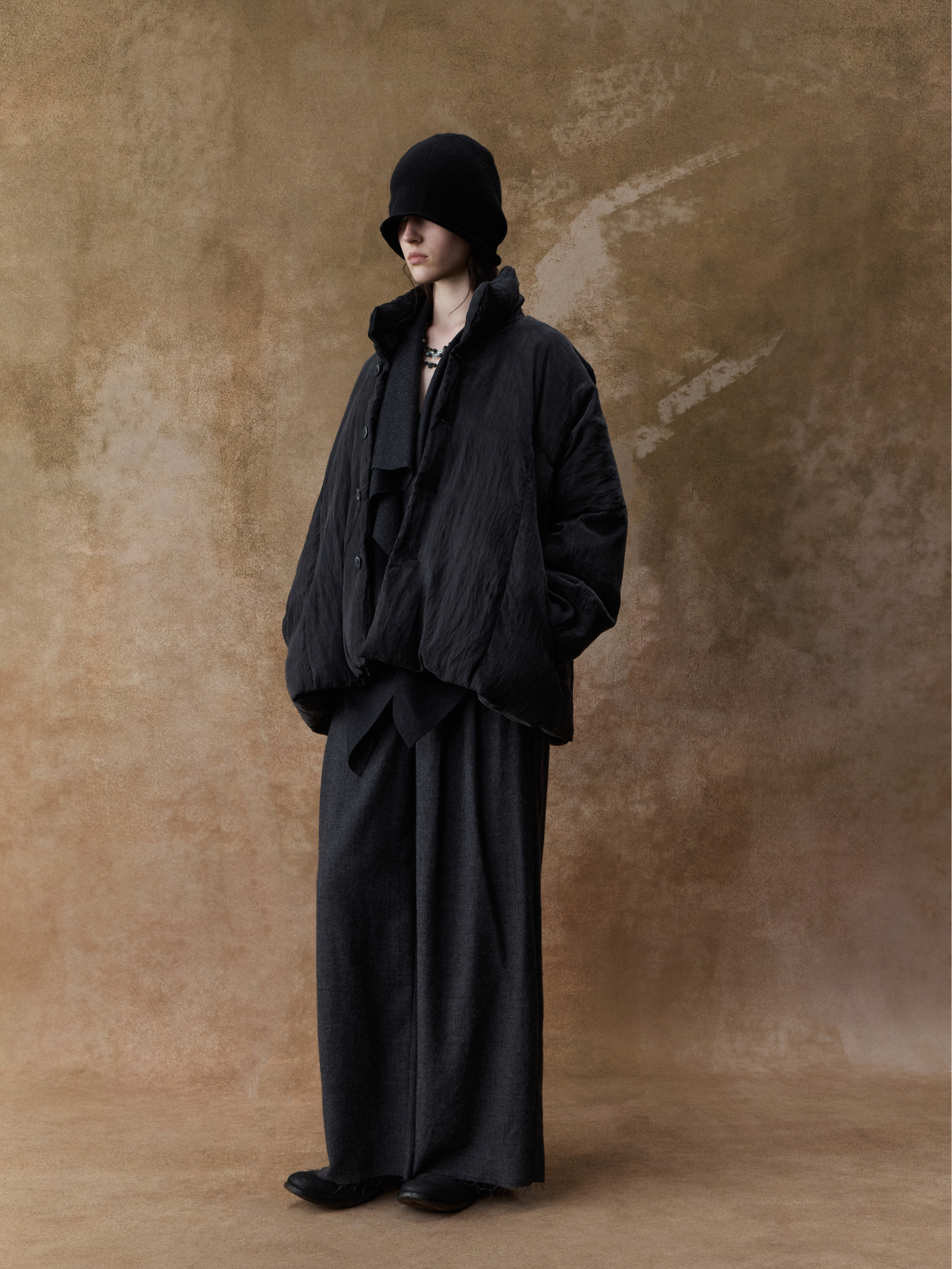 Vintage Black Short Down Jacket